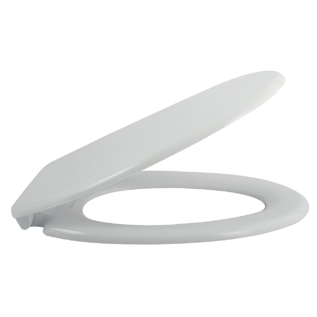 oval, Soft Scharniere zur CLIP, mit WC-Sitz Edelstahl Premium Absenkautomatik, Schnellreinigung, spirella einfachen aus weiß Duroplast, Toilettendeckel Quick-Release-Funktion EASY Close