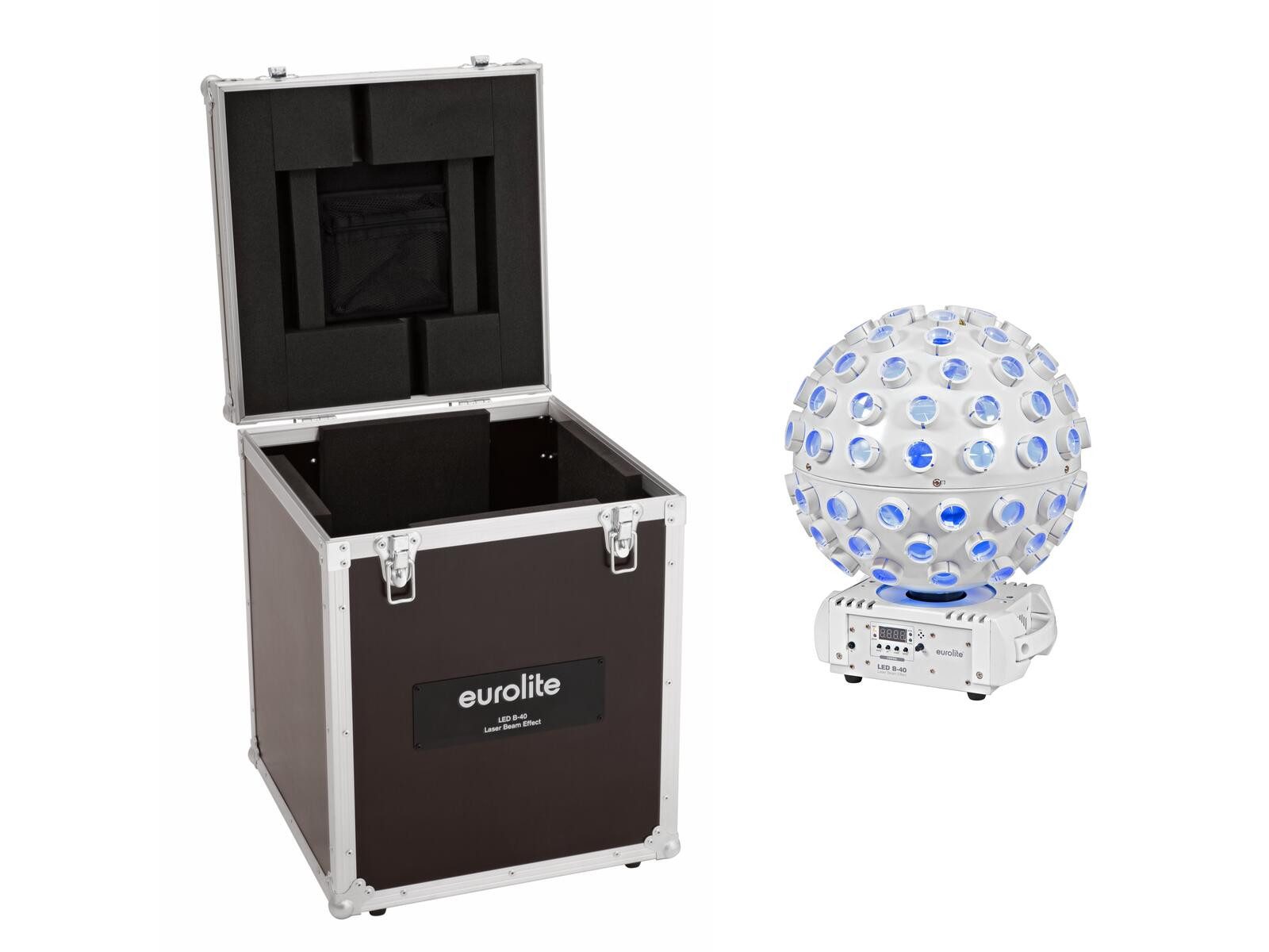 Discolicht EUROLITE Set LED B-40 Laser Strahleneffekt weiß + Case