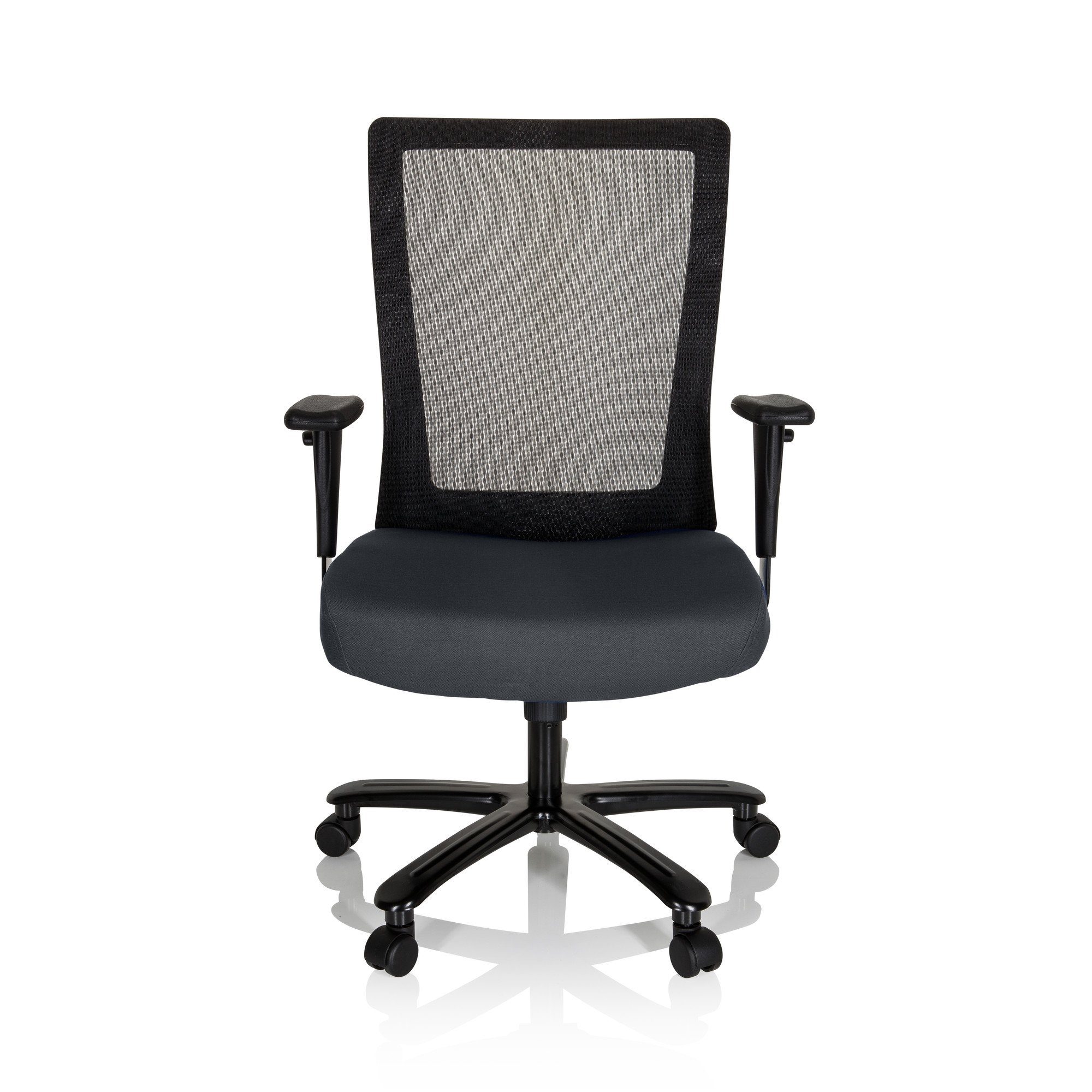 hjh OFFICE Drehstuhl XXL Drehstuhl XXL EXTENDER Stoff/Netzstoff (1 St), Chefsessel Bürostuhl ergonomisch Grau