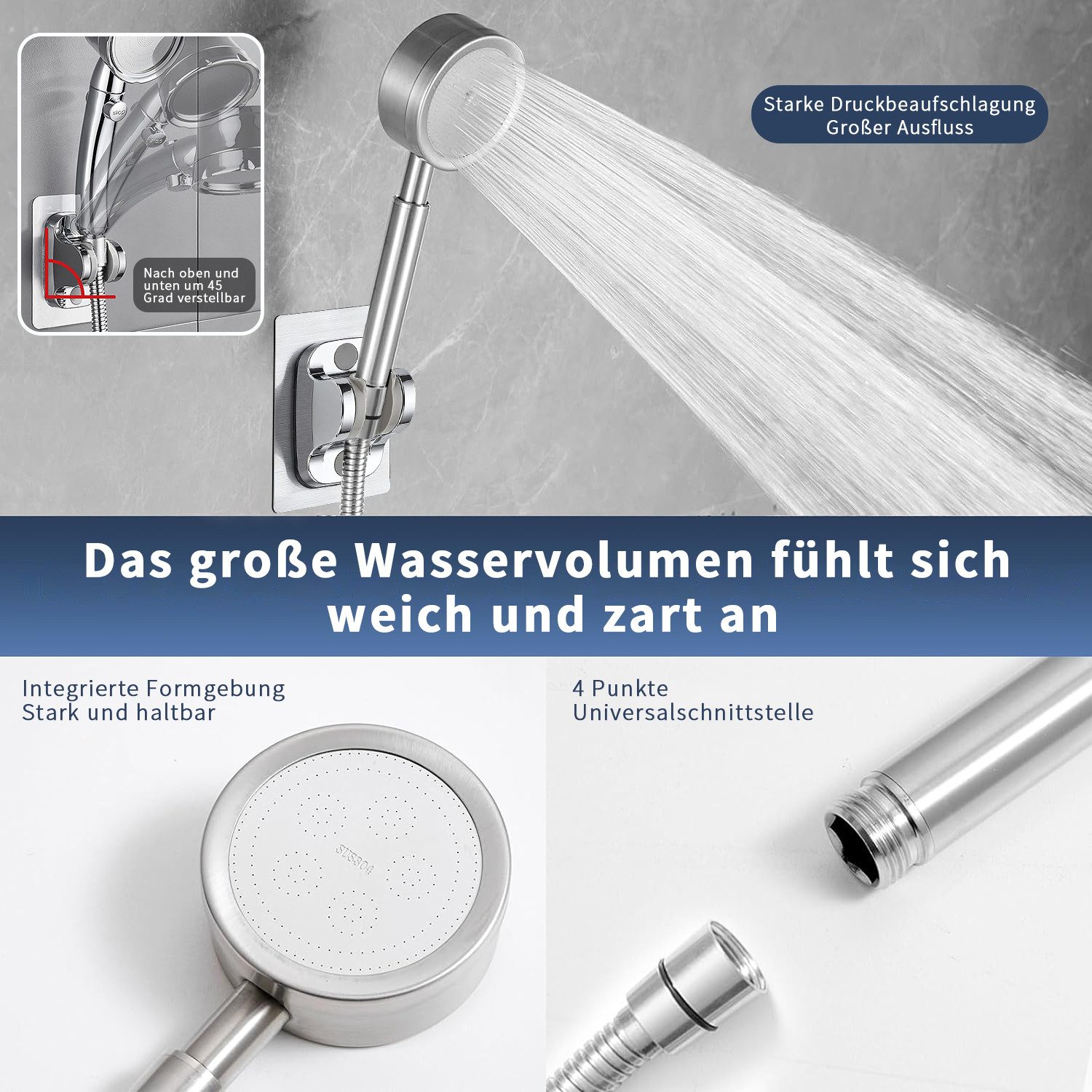 walkbee Handbrause Handbrause Wasserfall, Handbrause Duschkopf günstig online kaufen