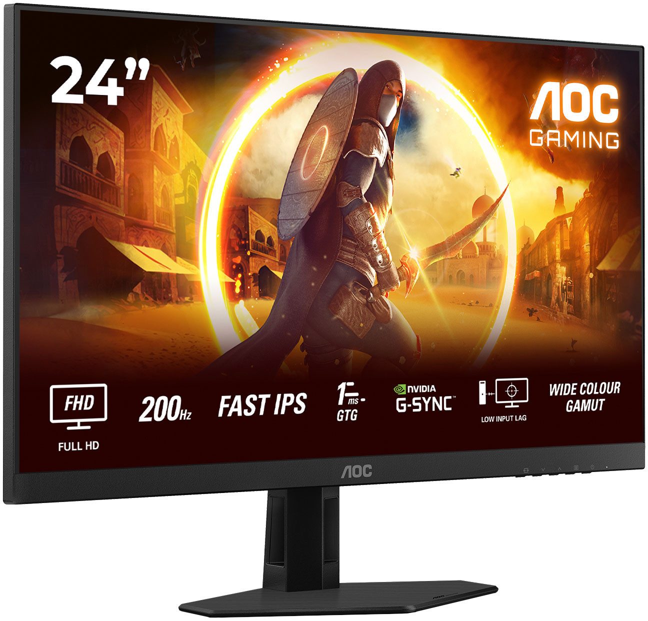 AOC 24G4HRE LED-Monitor (61 cm/24 ", 1920 x 1080 px, Full HD, 1 ms Reaktionszeit, 200 Hz, Fast-IPS)