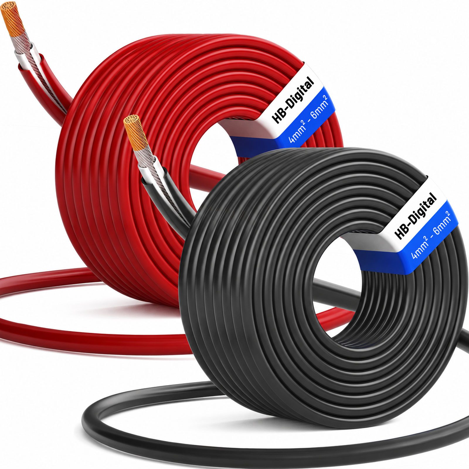HB-DIGITAL Solarkabel 6mm2 Solarleitung H1Z2Z2-K Photovoltaik PV Kabel Solarkabel, Solarstecker, (5000 cm), TÜV Rheinland zertifizierte PV Kabel