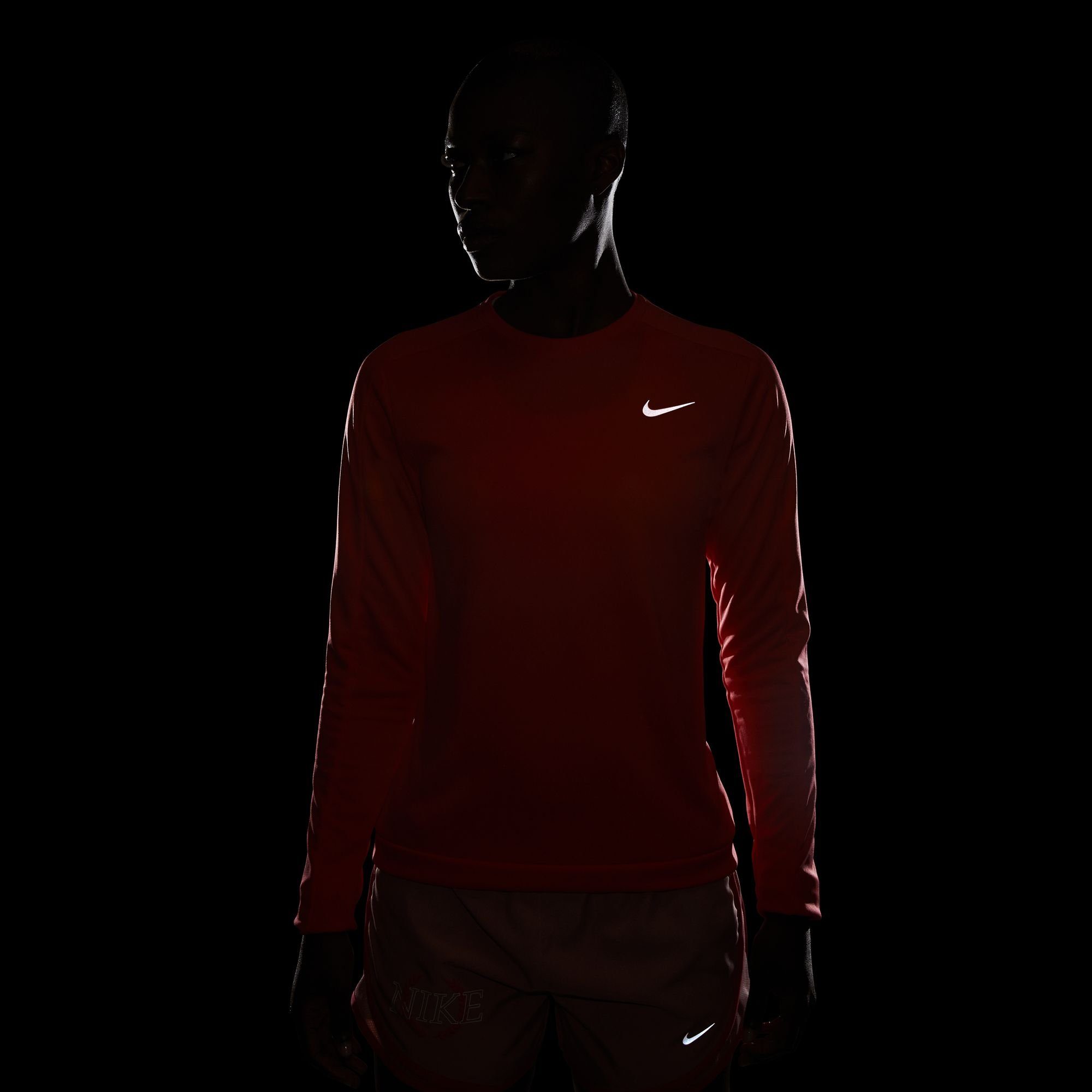Nike Laufshirt SILV CREW-NECK TOP GLOW/REFLECTIVE EMBER RUNNING DRI-FIT WOMEN'S
