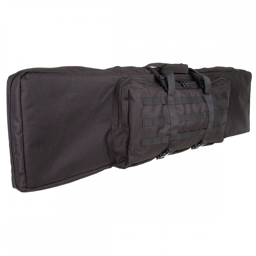 MFH Sporttasche Gewehrtasche, Large, schwarz, für 2 Waffen, abnehmbare und verstellbare Schulter- und Brustgurte