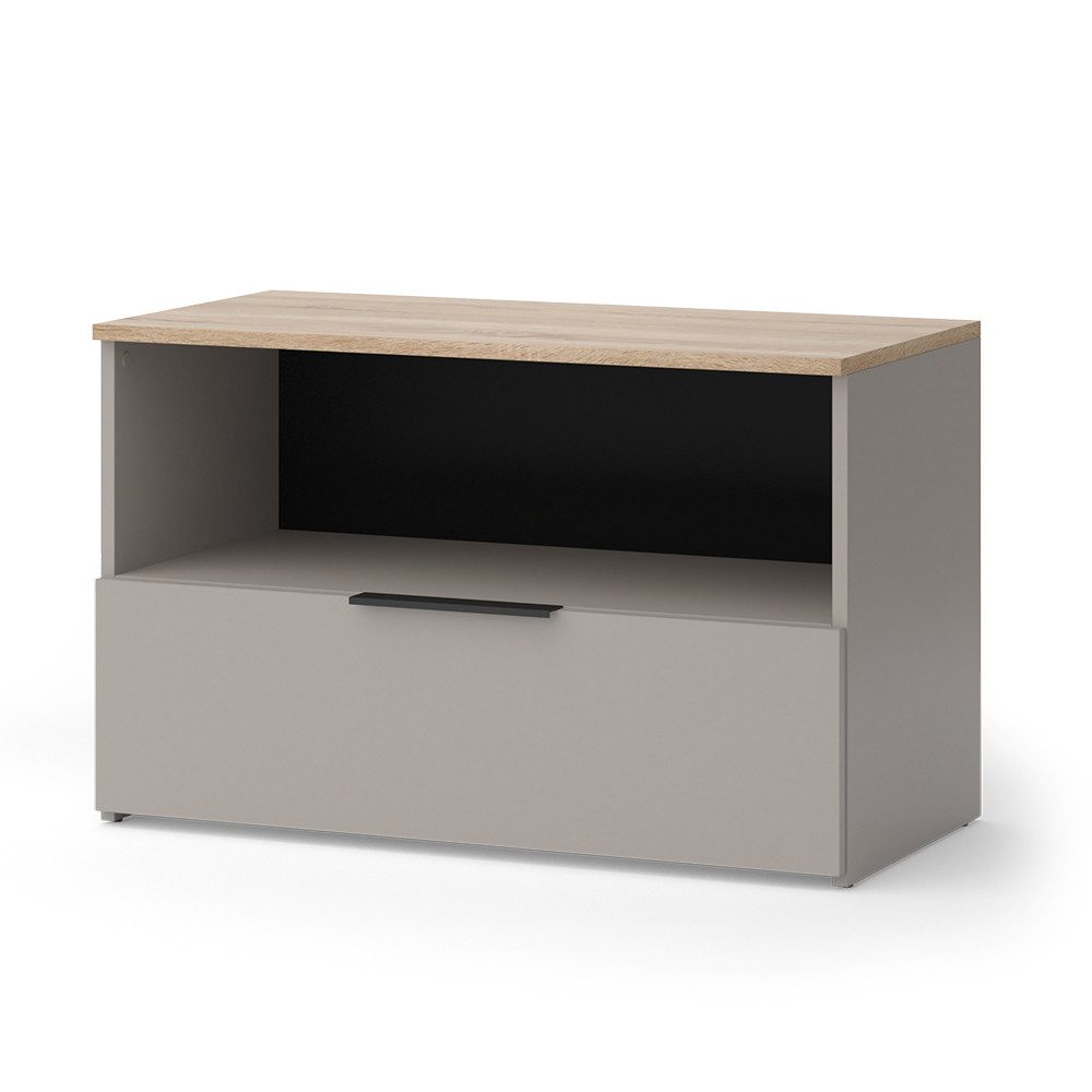 Vicco Kommode Wido, Greige/Sonoma, 80 x 50 cm mit 1 geschlossenem Fach (1 St)