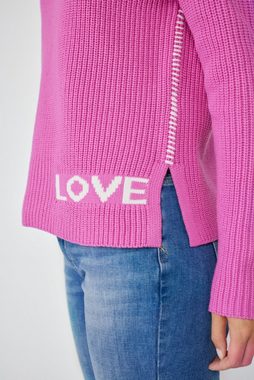 Lieblingsstück Stehkragenpullover BlendaL mit "LOVE" Schriftzug & kontrastafarbenen Nähten