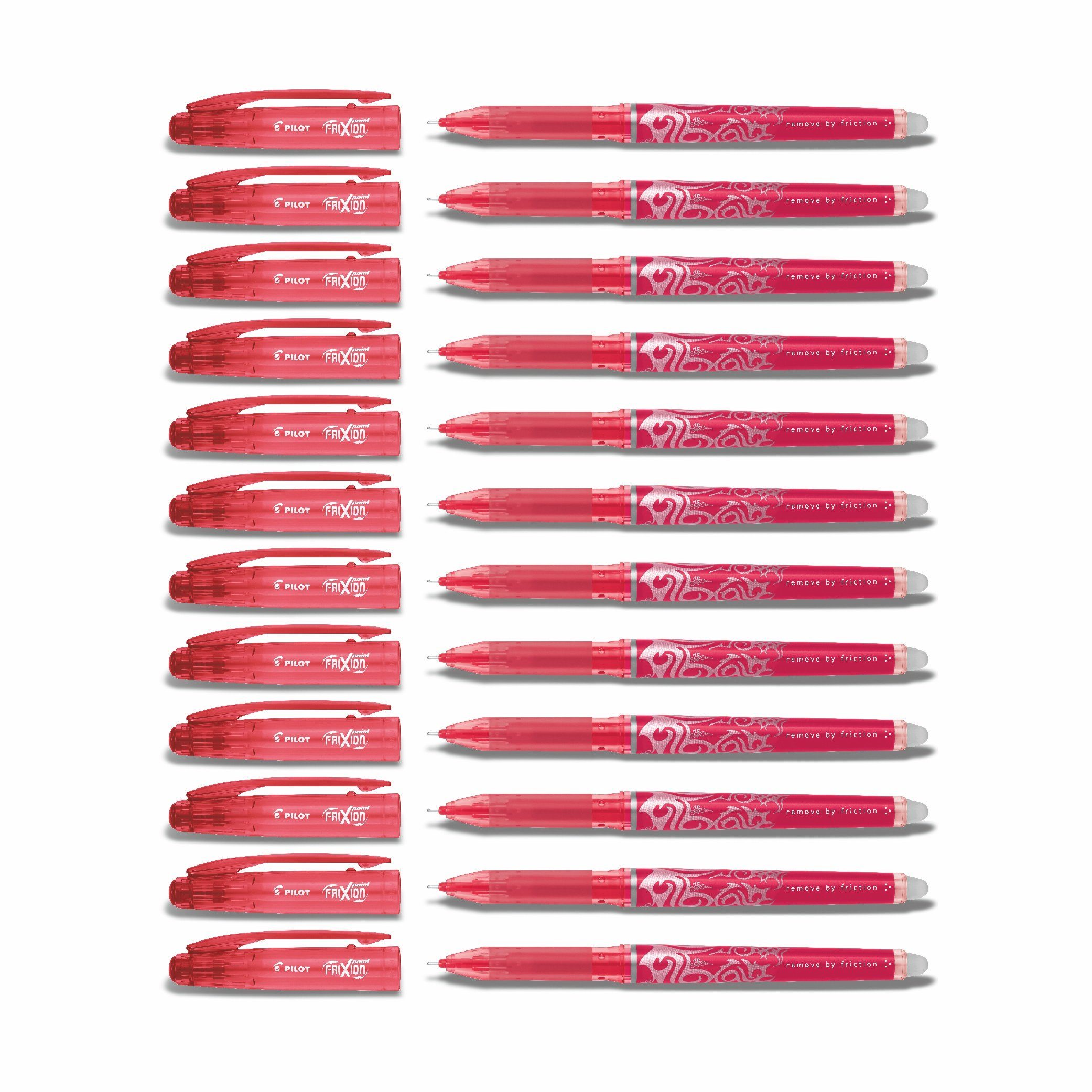 PILOT Tintenroller Frixion Point 0.5 - 12er-Set, (12-tlg) Rot