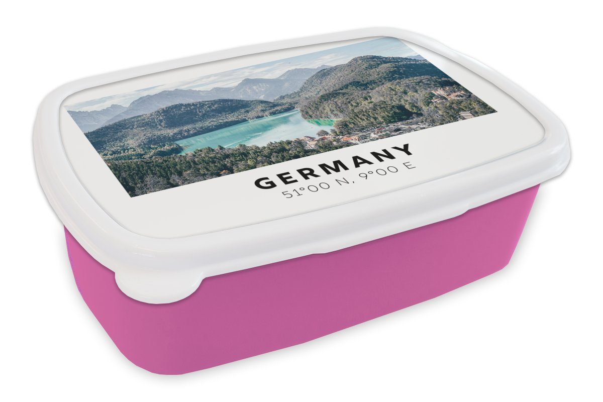 (2-tlg), Wasser - rosa Snackbox, Kunststoff Deutschland für Erwachsene, Mädchen, Kunststoff, Lunchbox MuchoWow Brotdose Wald, Kinder, Brotbox -