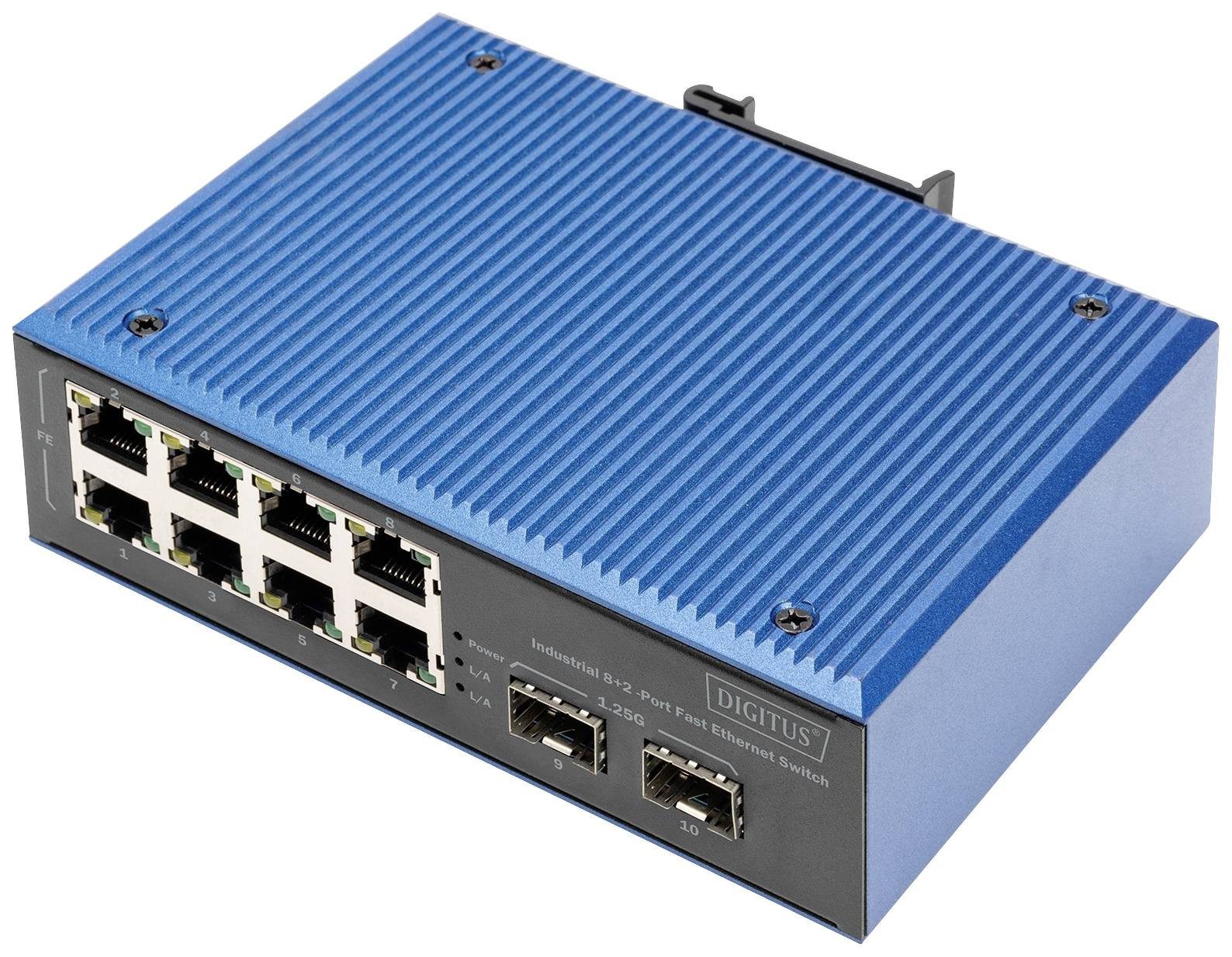 DIGITUS Switch 8+2-Port Fast Ethernet Netzwerk-Switch