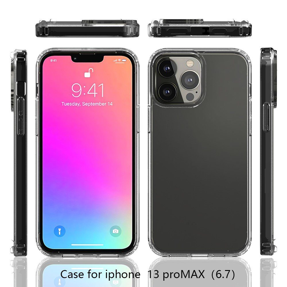CoverKingz Handyhülle Hülle für Apple iPhone 13 Pro Max Handyhülle Hybrid Silikon Case 16,95 cm (6,7 Zoll), Handyhülle Schutzhülle Transparent Hybrid Silikonhülle Bumper