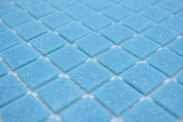 Mosani Bodenfliese Glasmosaik Mosaikfliese Hellblau Spots Dusche BAD WAND Küchenwand