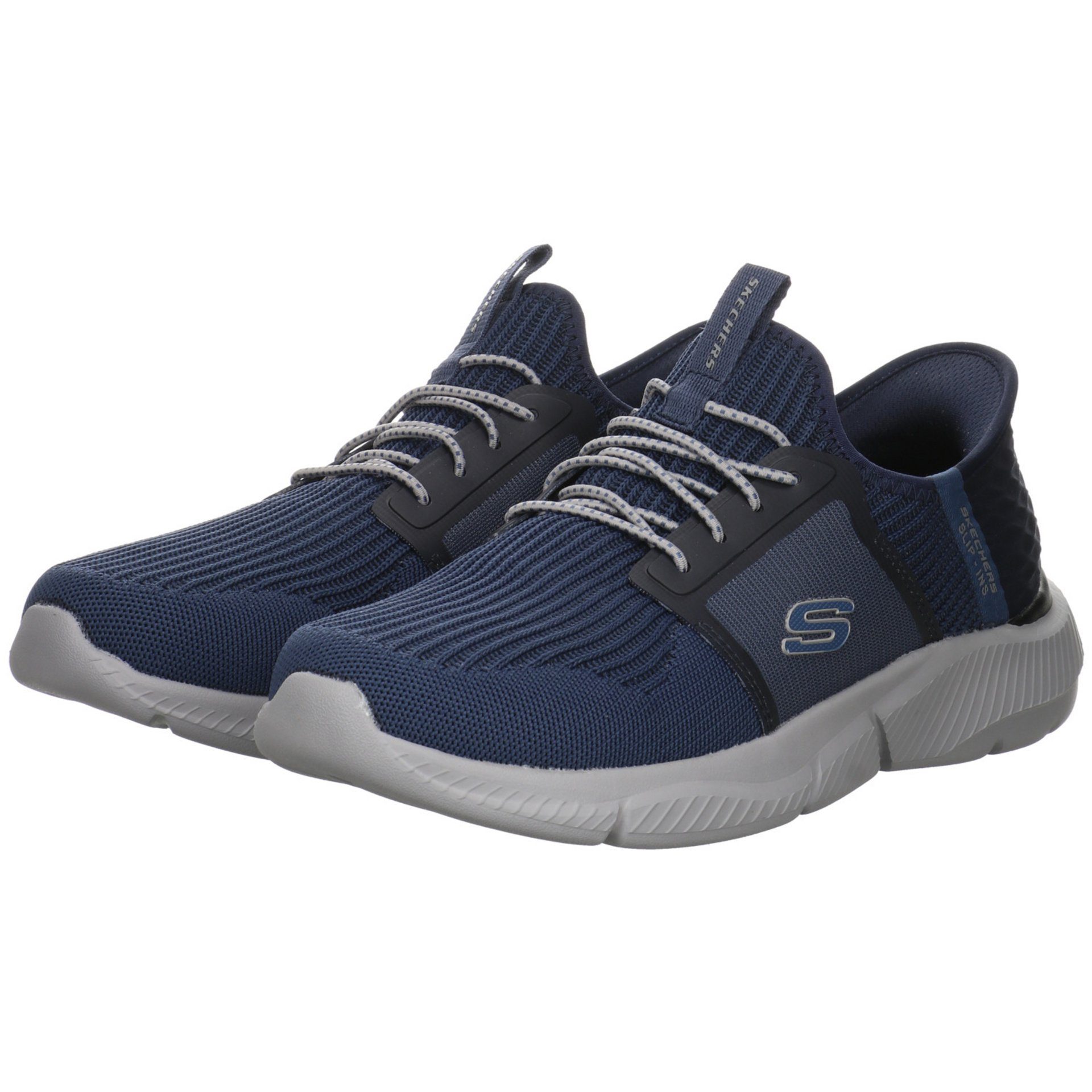 Herren Schuhe Slipper Synthetik Slip-On Sneaker Skechers dunkel blau