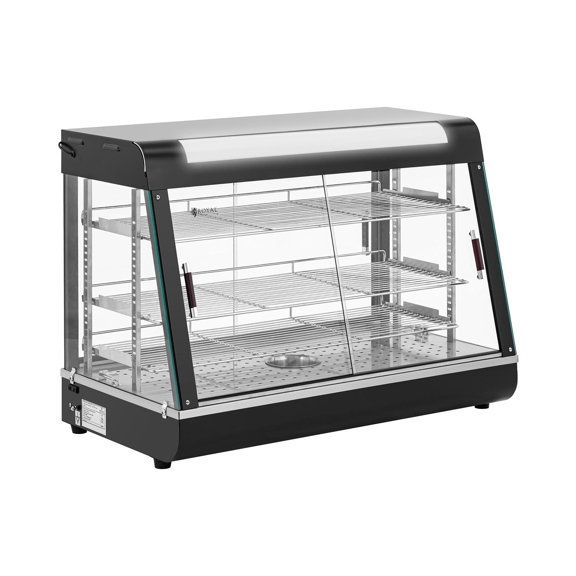 Speisenwärmer Heiße Theke 150 L Warmhaltevitrine Warmhaltetheke 1600W 3 Ablagegitter