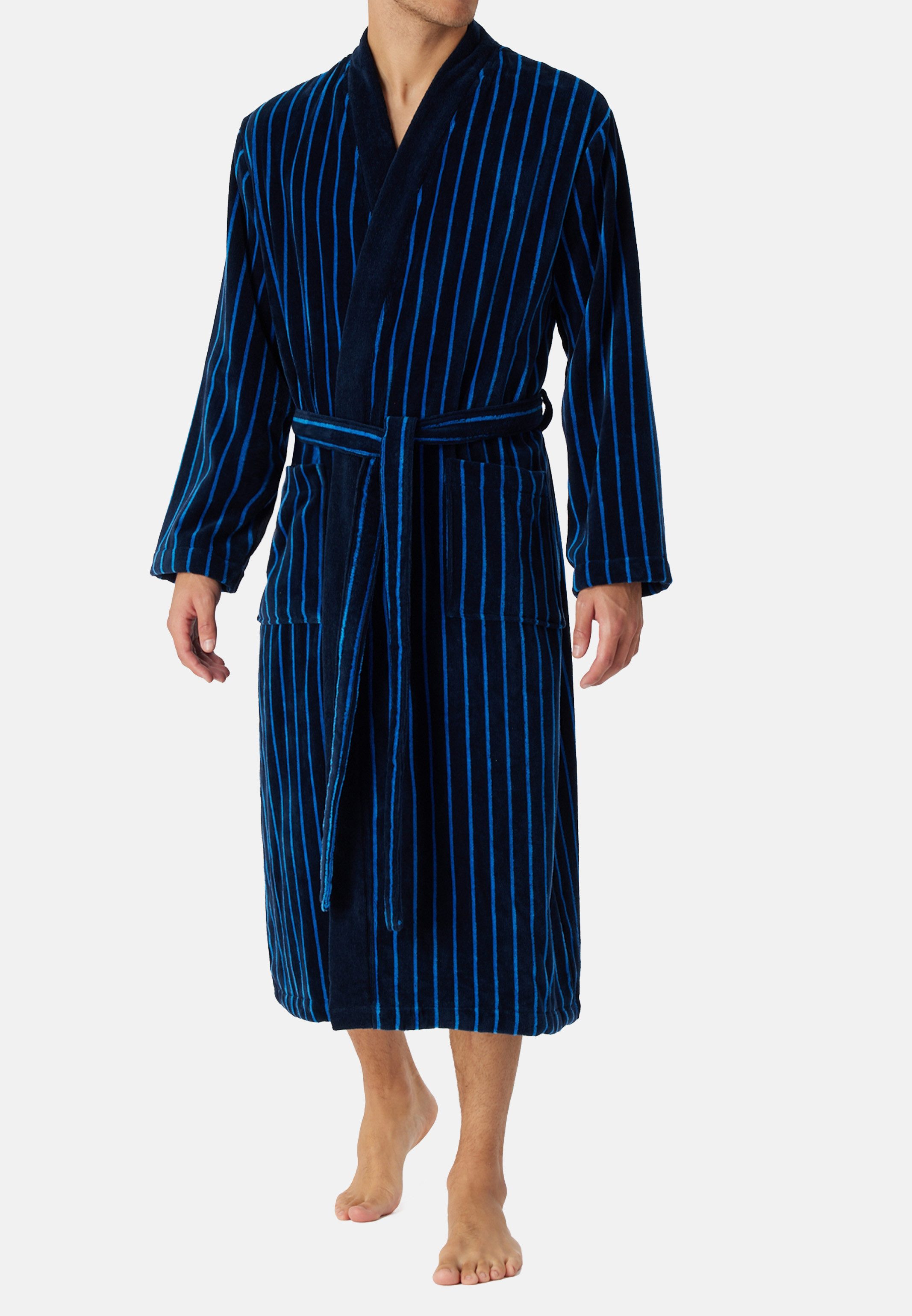 Schiesser Bademantel Soft Velour - Organic Cotton, Baumwolle, nicht relevant, Gürtel, Bademantel - Baumwolle