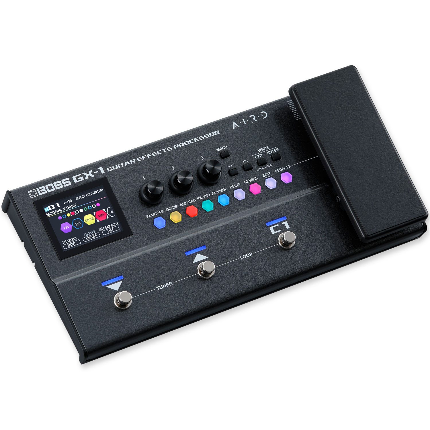 Boss by Roland E-Gitarre Boss Effektgerät GX-1 Multieffekt-Pedal für Gitarre, Effektgerät, E-Gitarre, Effektgerät, Kompaktes Multieffekt-Pedal für E-Gitarre