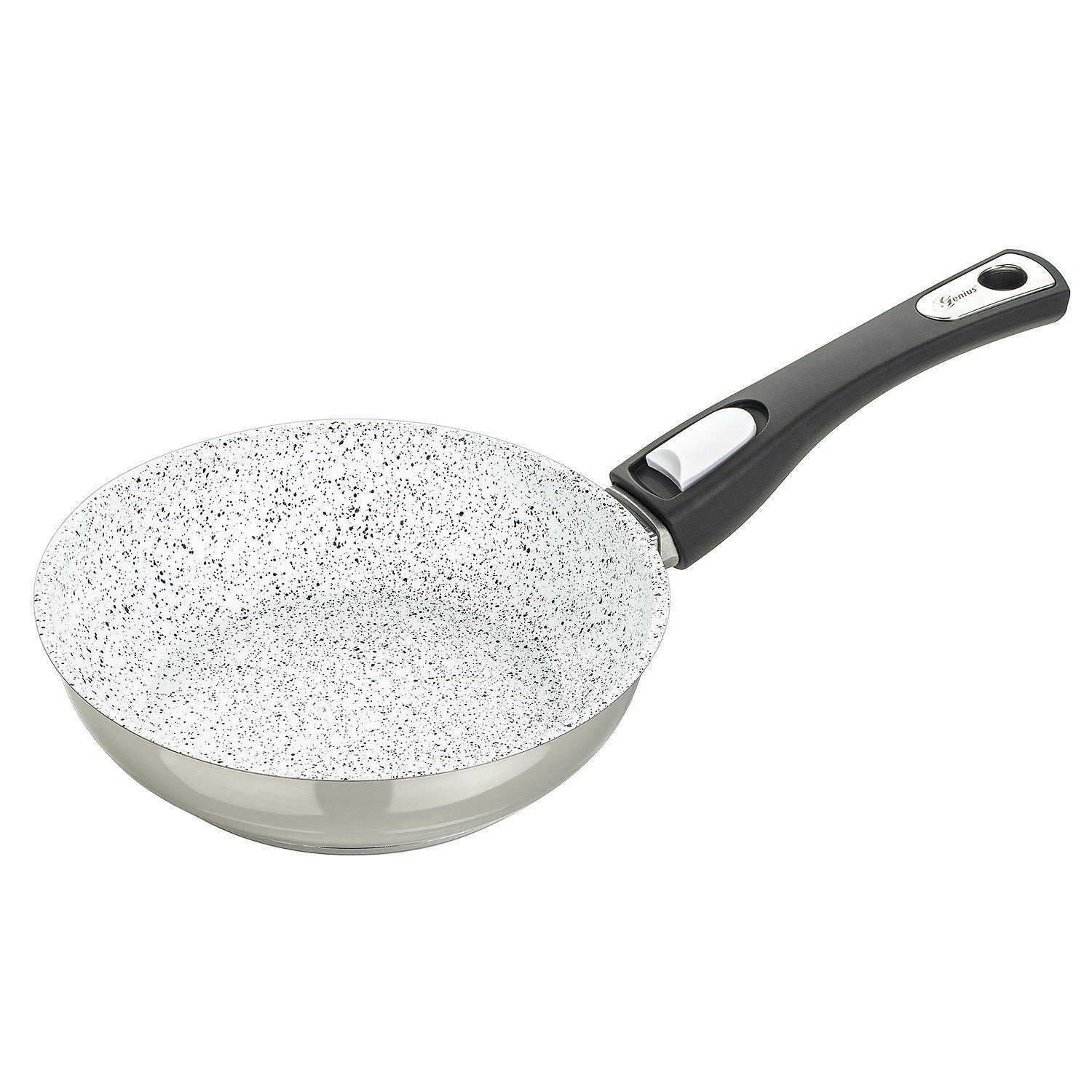 Genius Bratpfanne Cerafit Mont Blanc Pfanne Ø 20 cm mit Antihaft-Beschichtung, Aluminium, mit einem abnehmbaren Griff, auf allen Herdarten, Backofen geeignet