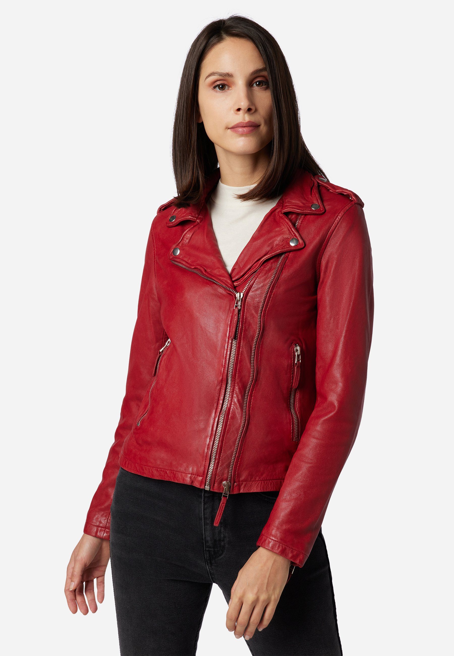 Damen Lederjacke in rot online kaufen | OTTO