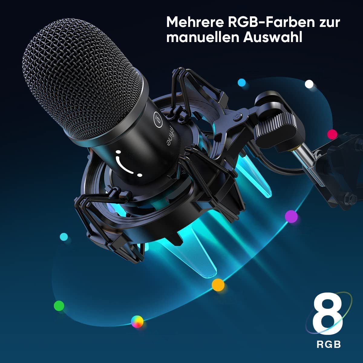 FIFINE Mikrofon USB Metall Mikrofon Set Streaming mit Mikrofonarm