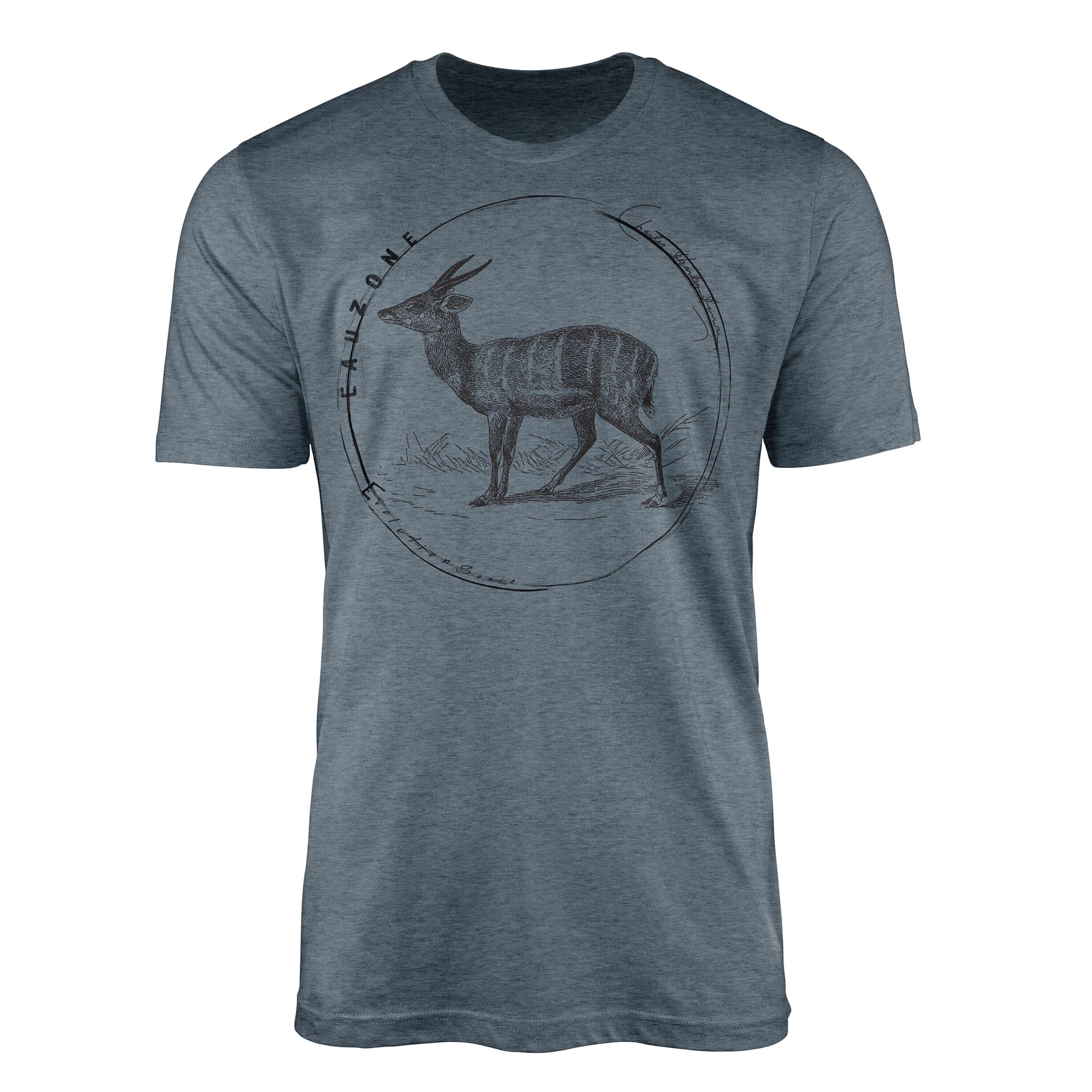 Sinus Art T-Shirt Evolution Herren T-Shirt Antilope Indigo