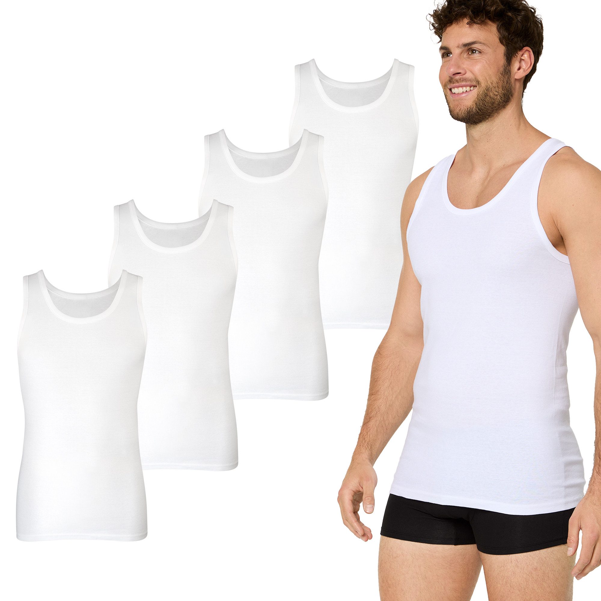 Nur Die Unterhemd Basic Alltag Tanktop (4-St) Männer Multipack Mehrpack günstig online kaufen