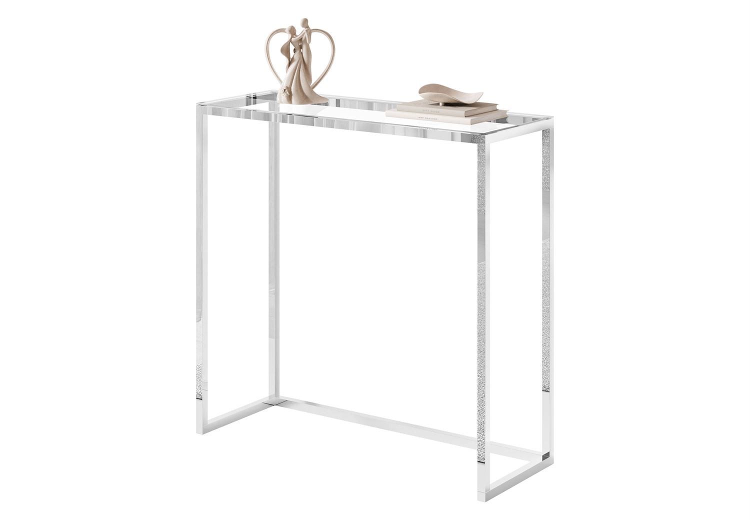 Lookway Konsolentisch MODERN II GLASS CHROM 80/100 cm (1x Konsole), Breite 80/100 cm, Höhe: 79 cm, Tiefe: 30 cm