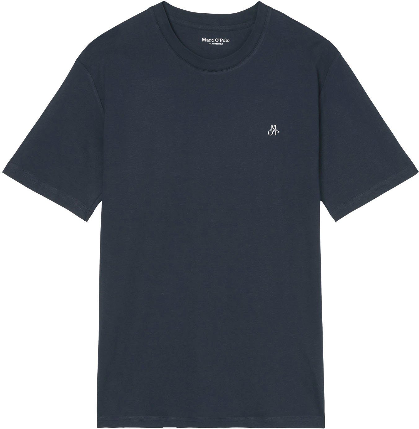 T-Shirt dark Marc Logo-T-Shirt Bio-Baumwolle O'Polo night aus