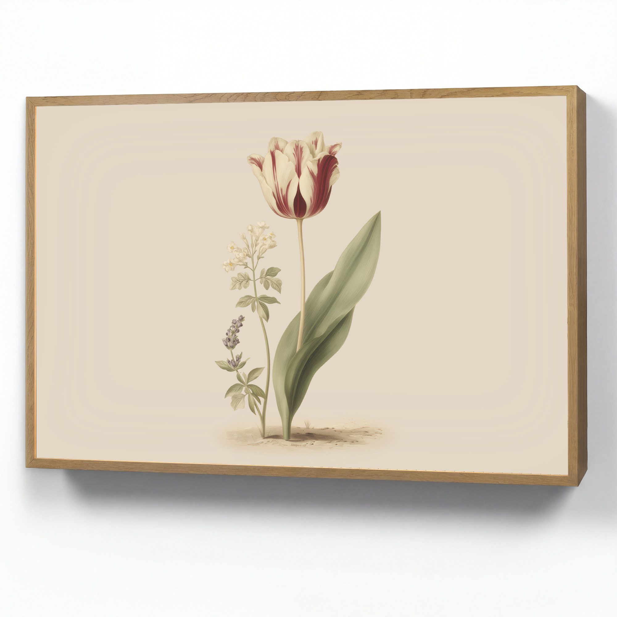 OnlyWow Wandleuchte Lightbox Tulpe - Minimalistisch - Beige, Dimmbar, Farbwechsel, LED, Warmweiß, Kaltweiß, Neutralweiß Einstellbar, Wandlampe Innen, Dimmbar, Aufladbarer USB Akku, LED, Modern