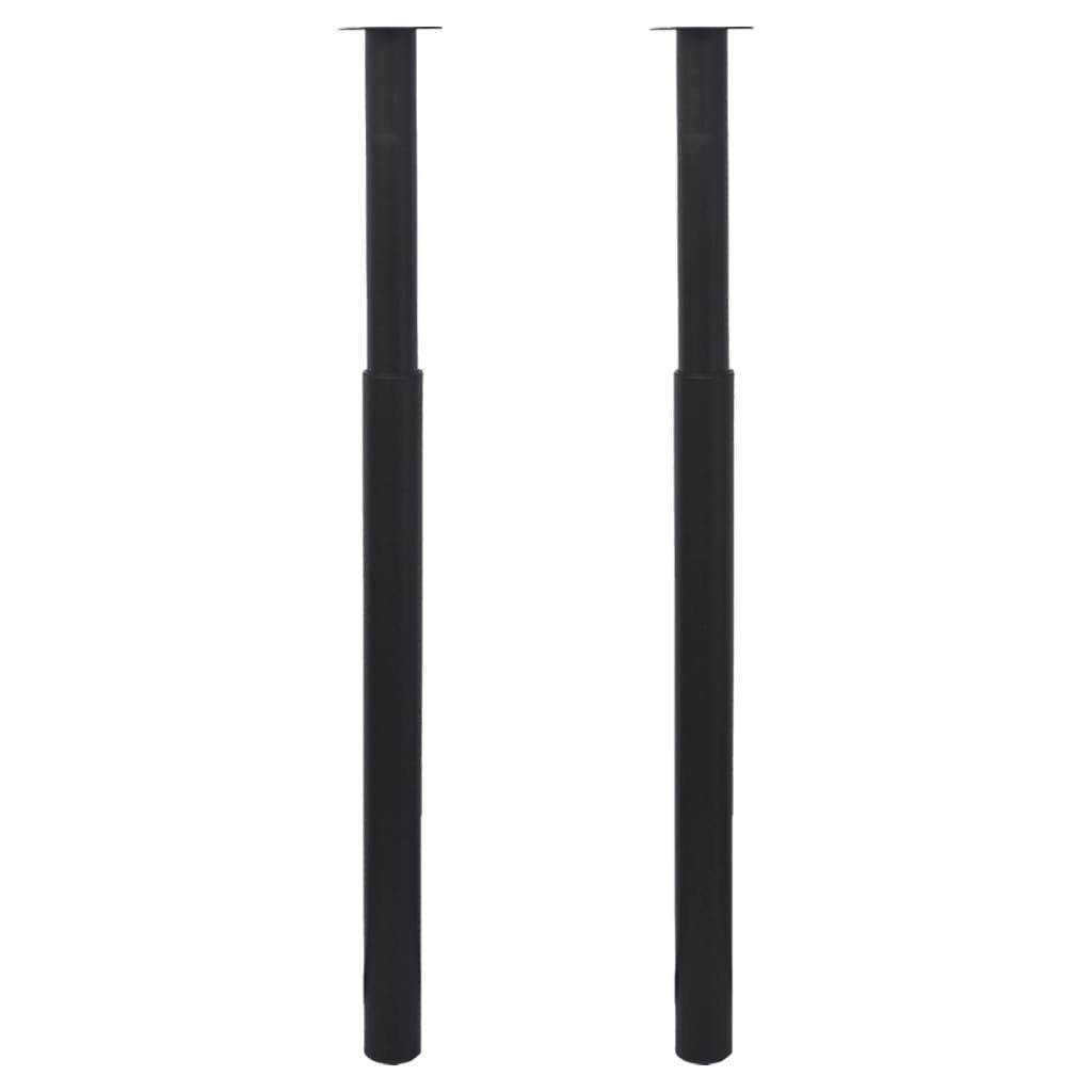 vidaXL Tischbein 2 x Teleskopfuß Tischfuß Stützfuß Tischbein Schwarz 710 mm-1100 mm