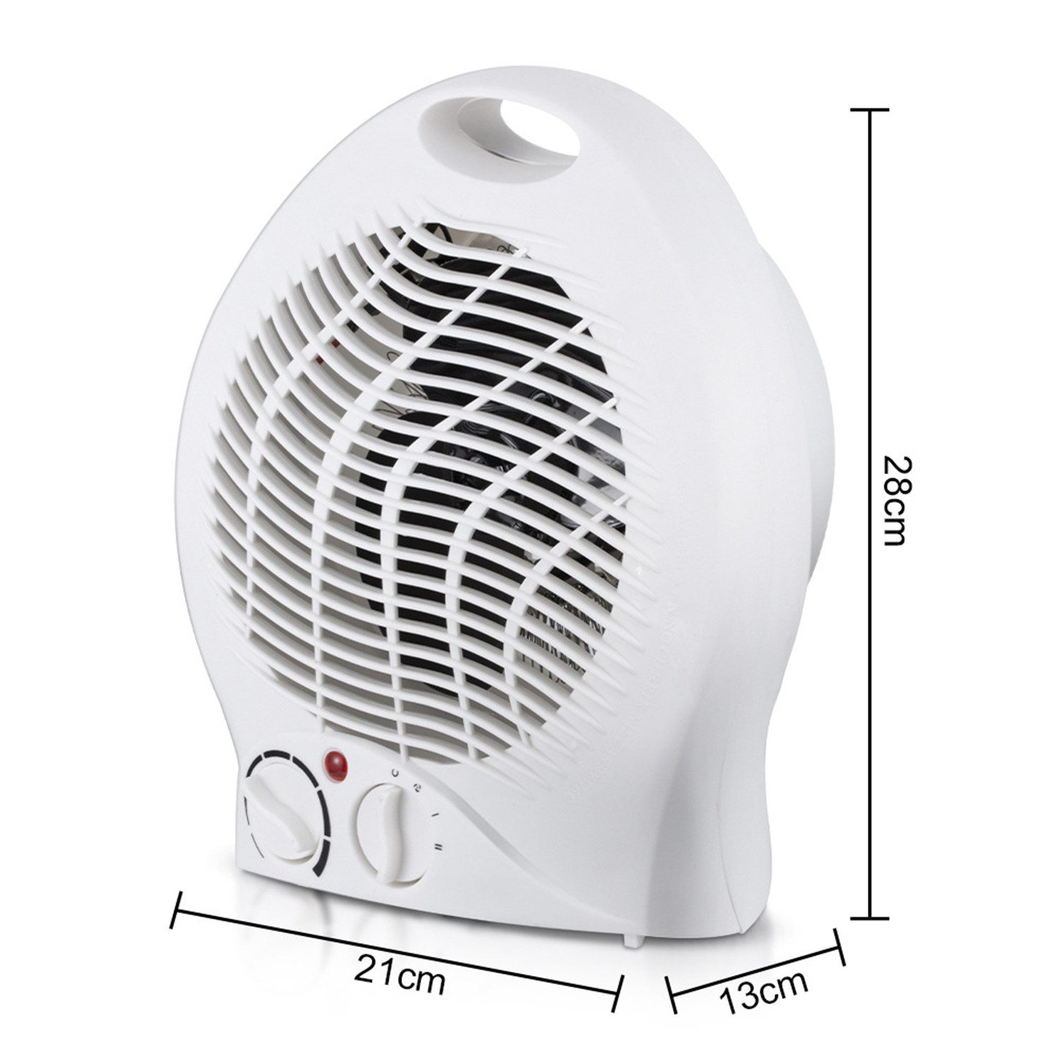 AIMAX Heizlüfter Heizlüfter, 2000W, 2 Wählbare Wattstufen mit einstellbarem Thermostat, Kompakter Heizlüfter Elektroheizer Eco-Modus und Abschaltautomatik
