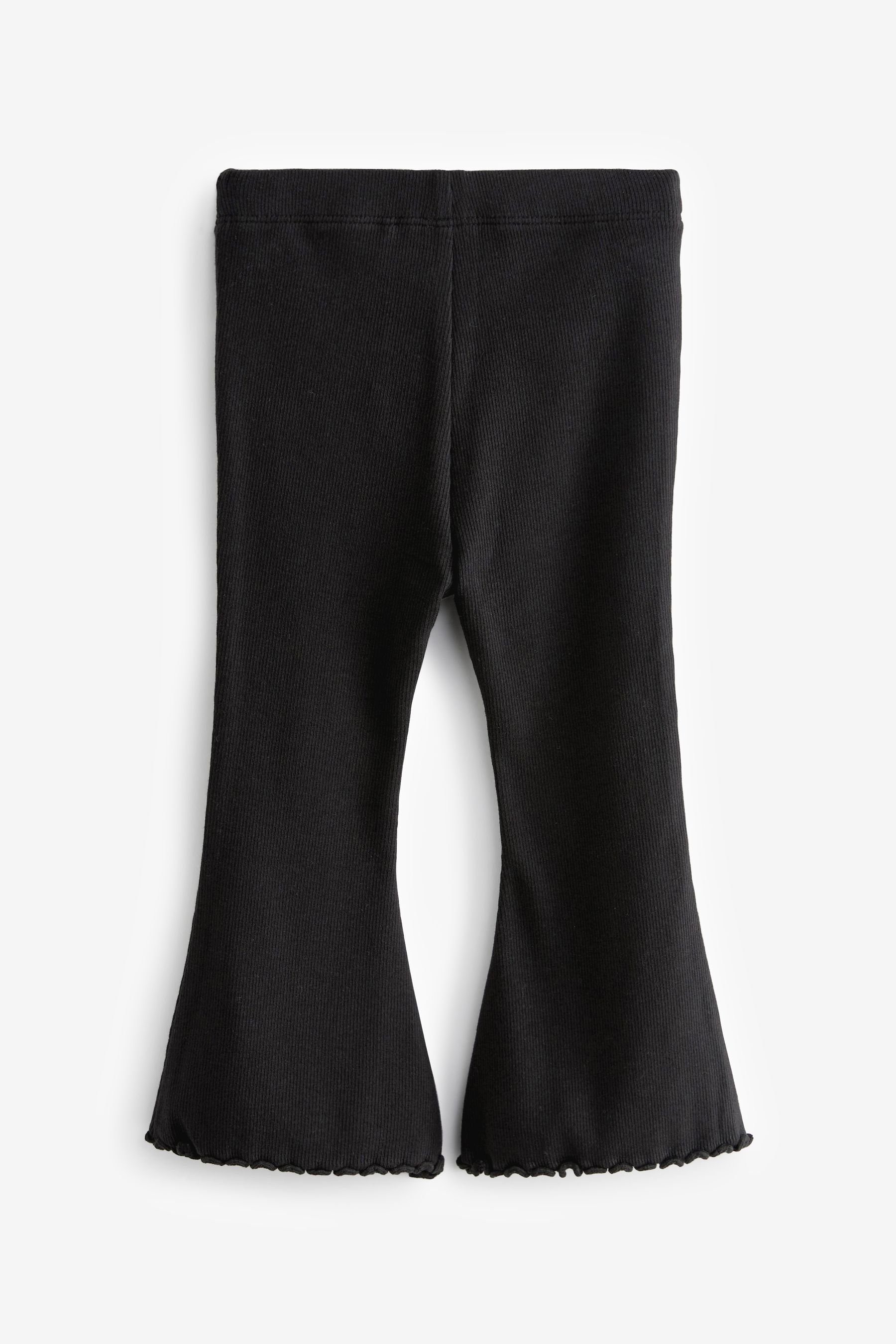 ausgestelltem mit Leggings (1-tlg) Leggings Bein Gerippte Black Next