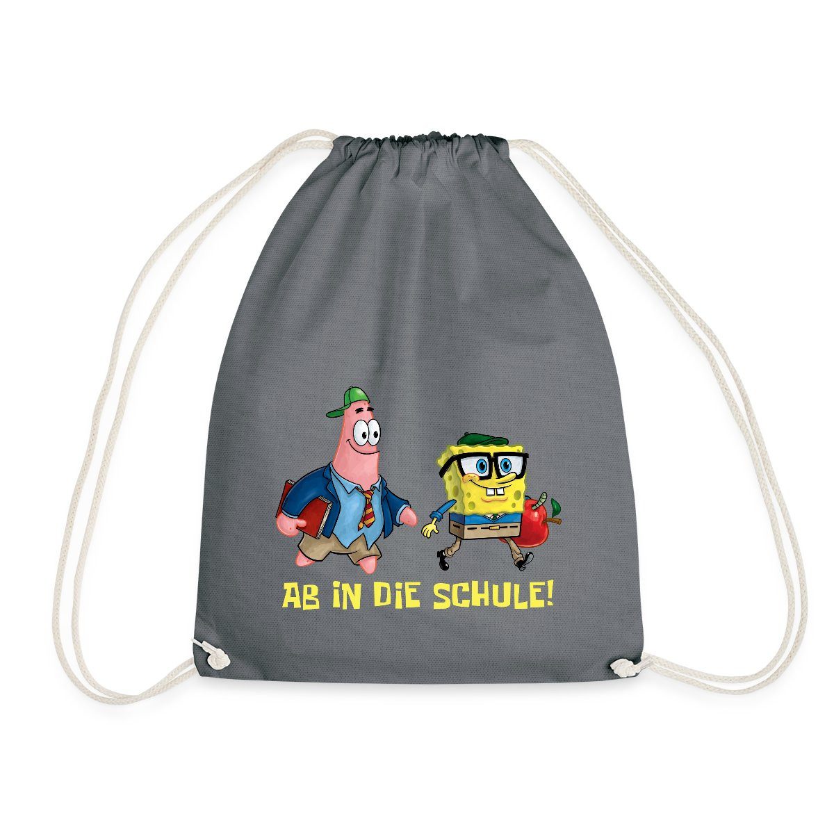Turnbeutel Spongebob Schwammkopf Mit Patrick Ab In Die Schule Turnbeutel