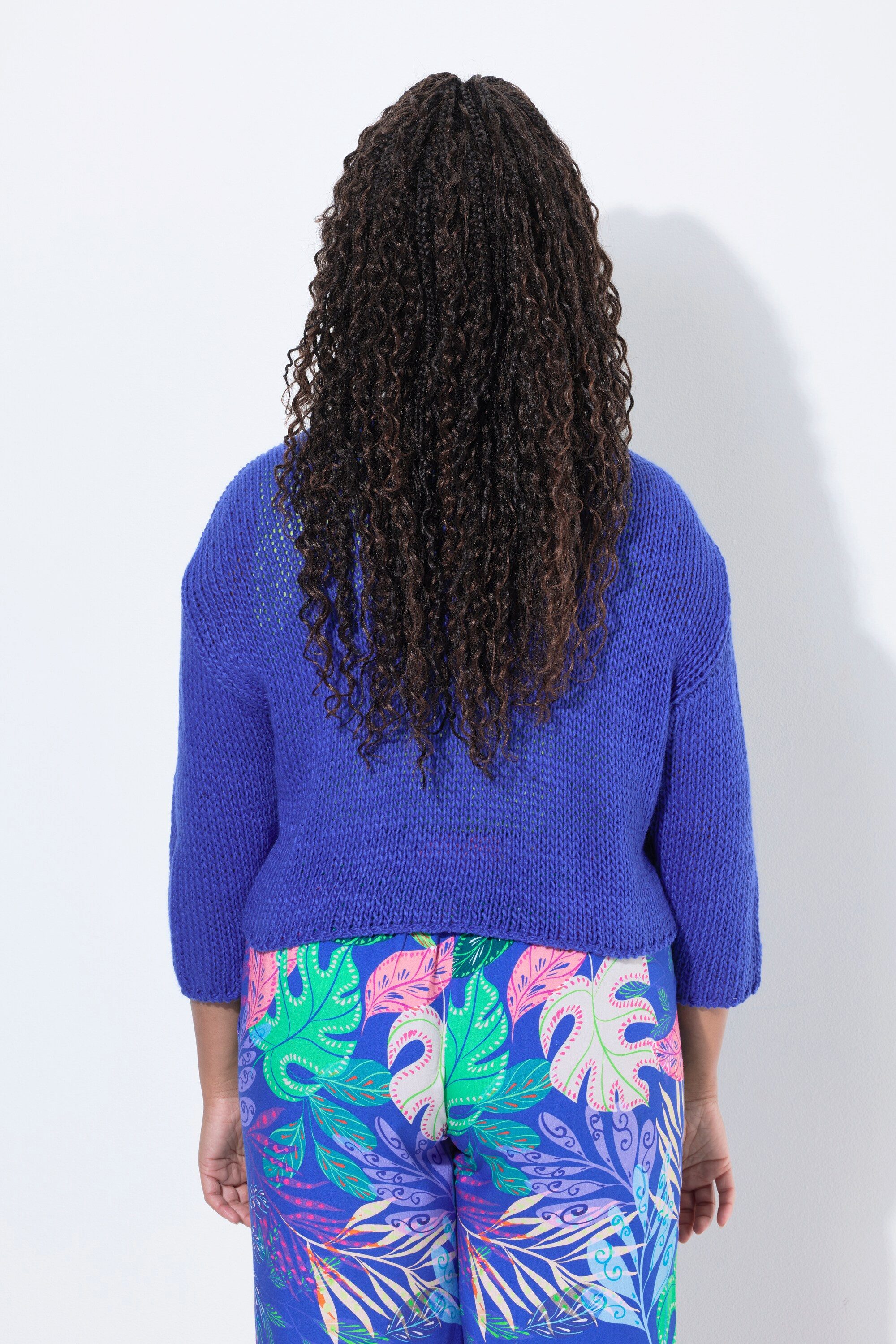 Angel of Style Strickjacke Lochstrick-Jacke oversized offene Form 3/4-Ärmel