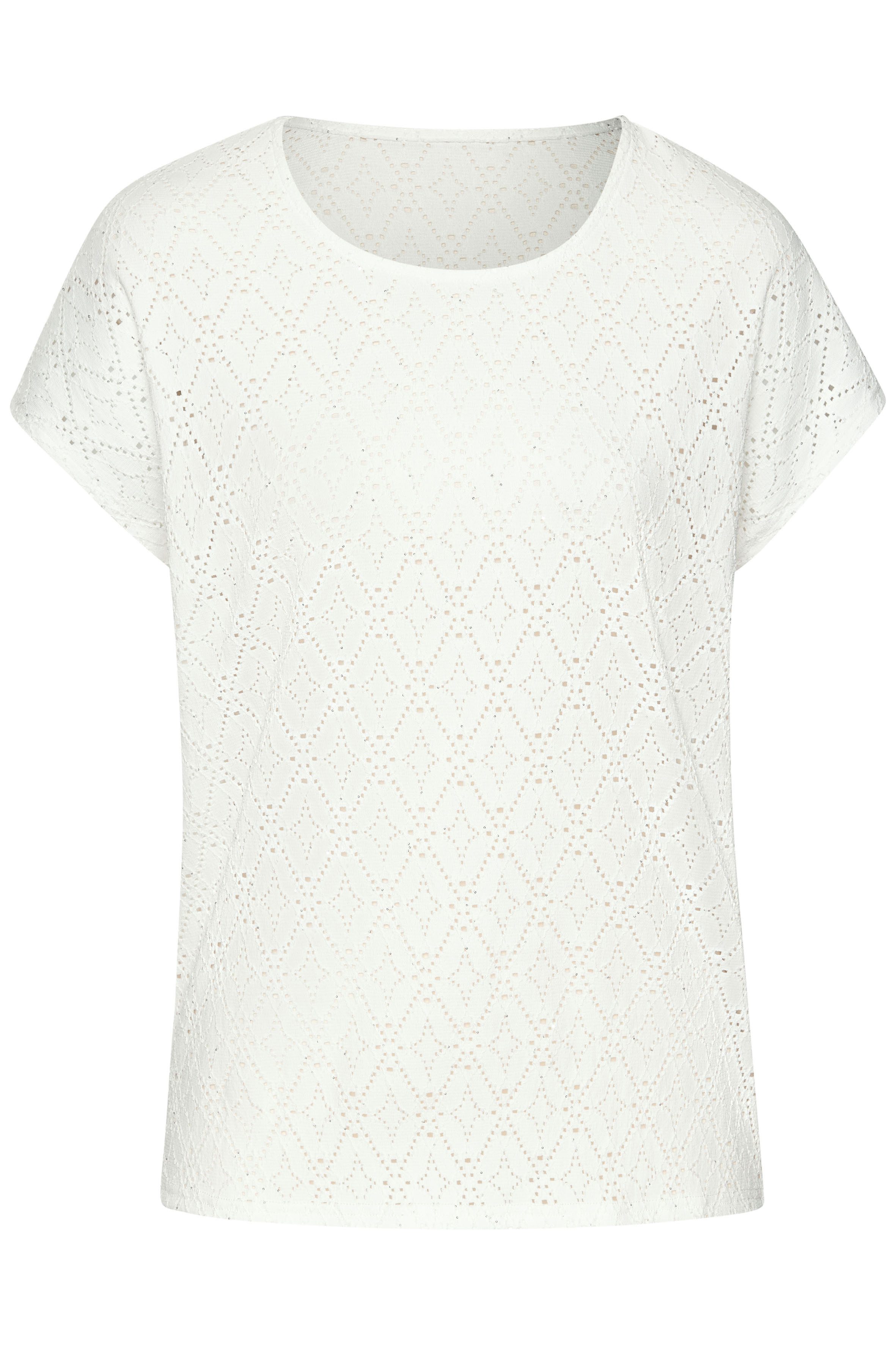 LASCANA Rundhalsshirt mit funkelnden Pailetten aus hochwertiger Ajour-Quali günstig online kaufen