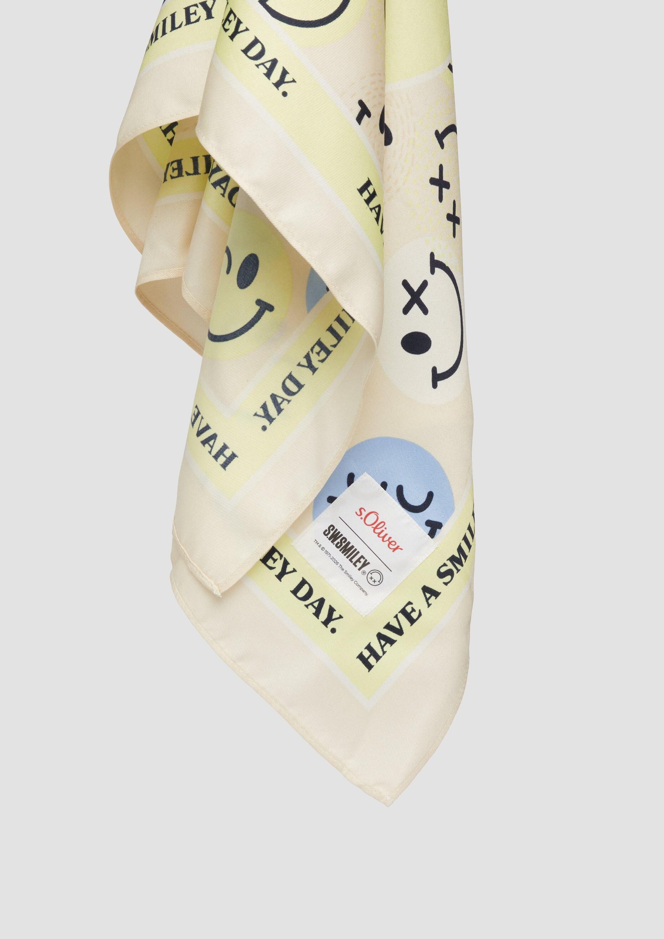 s.Oliver Schal Schal, Leichter Schal mit S.W.-Smiley®-Print