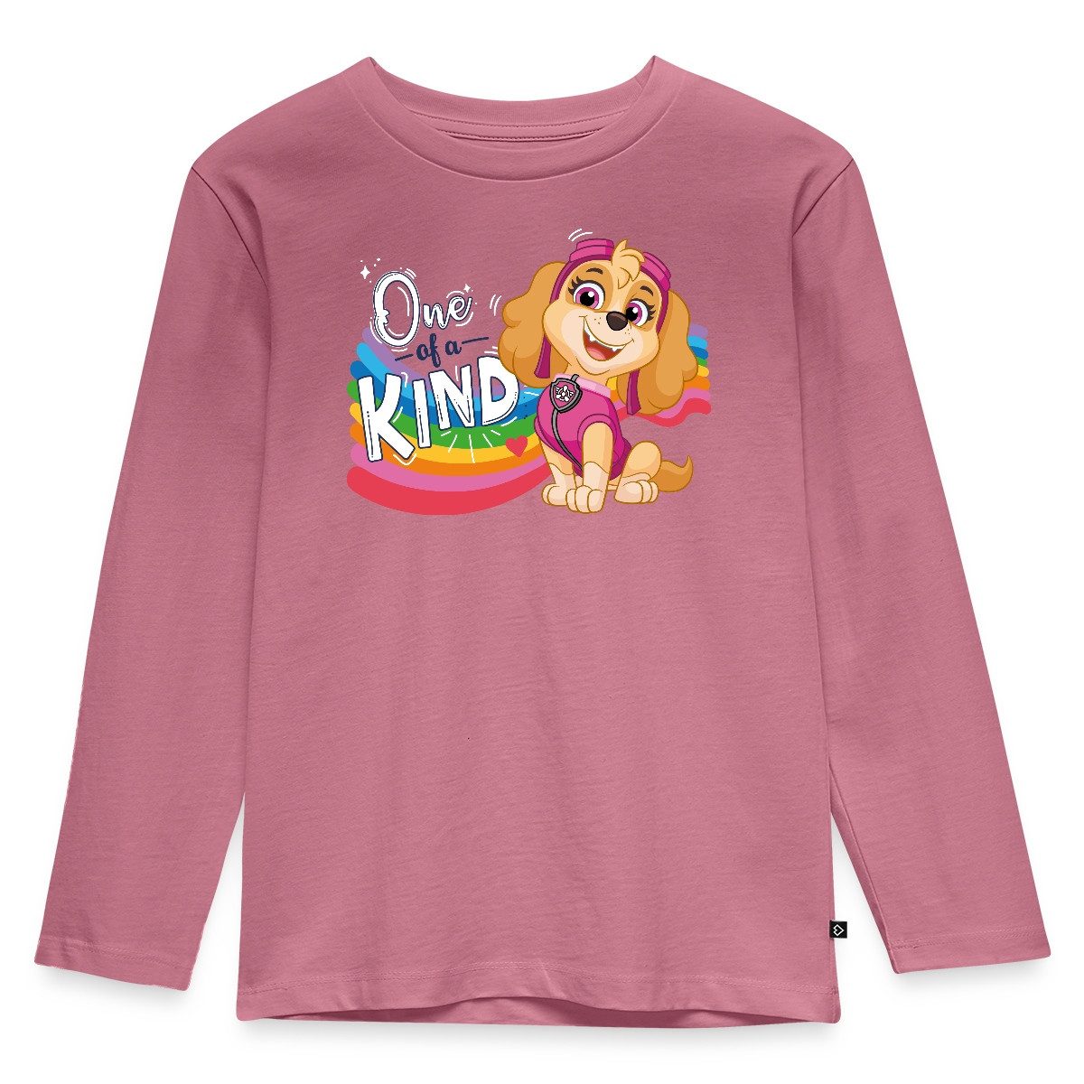 Spreadshirt T-Shirt Paw Patrol Skye Regenbogen-Design Kinder Premium Langarmshirt (1-tlg)