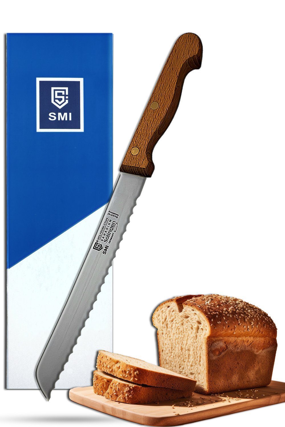 SMI Ножи для хлеба Solingen Ножи для хлеба 20 cm Wellenschliff Нож для булочек Buchenholz