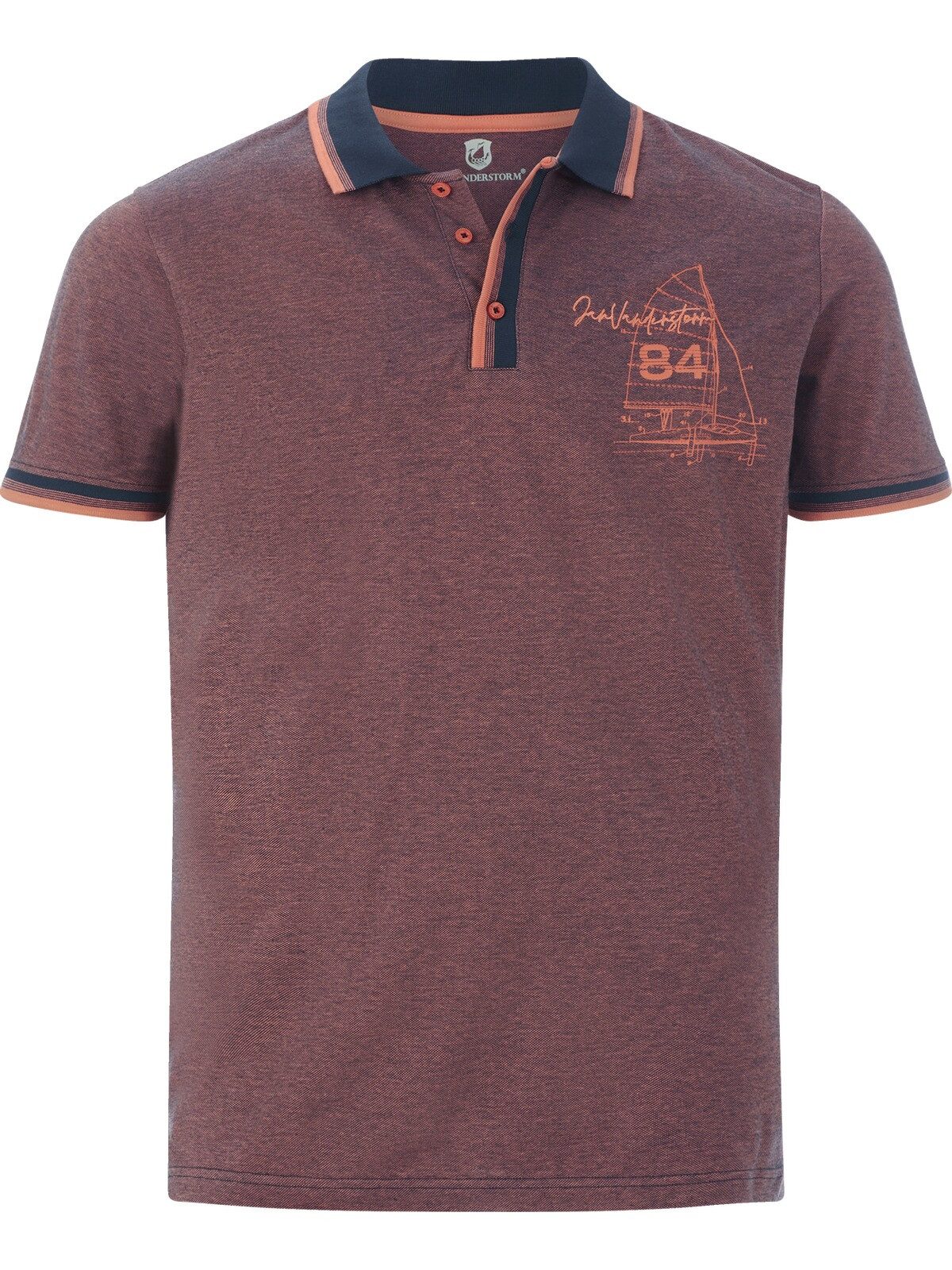Jan Vanderstorm Poloshirt HERFINN in Melange-Optik
