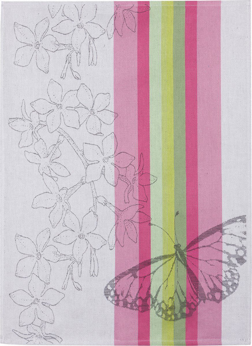 Kracht Geschirrtuch Schmetterlinge, Set), Pack (Set, Rot ca. Geschirrtücher 50 x 3-tlg., Jacquard Stück), (3 Halbleinen 70 cm, 3er