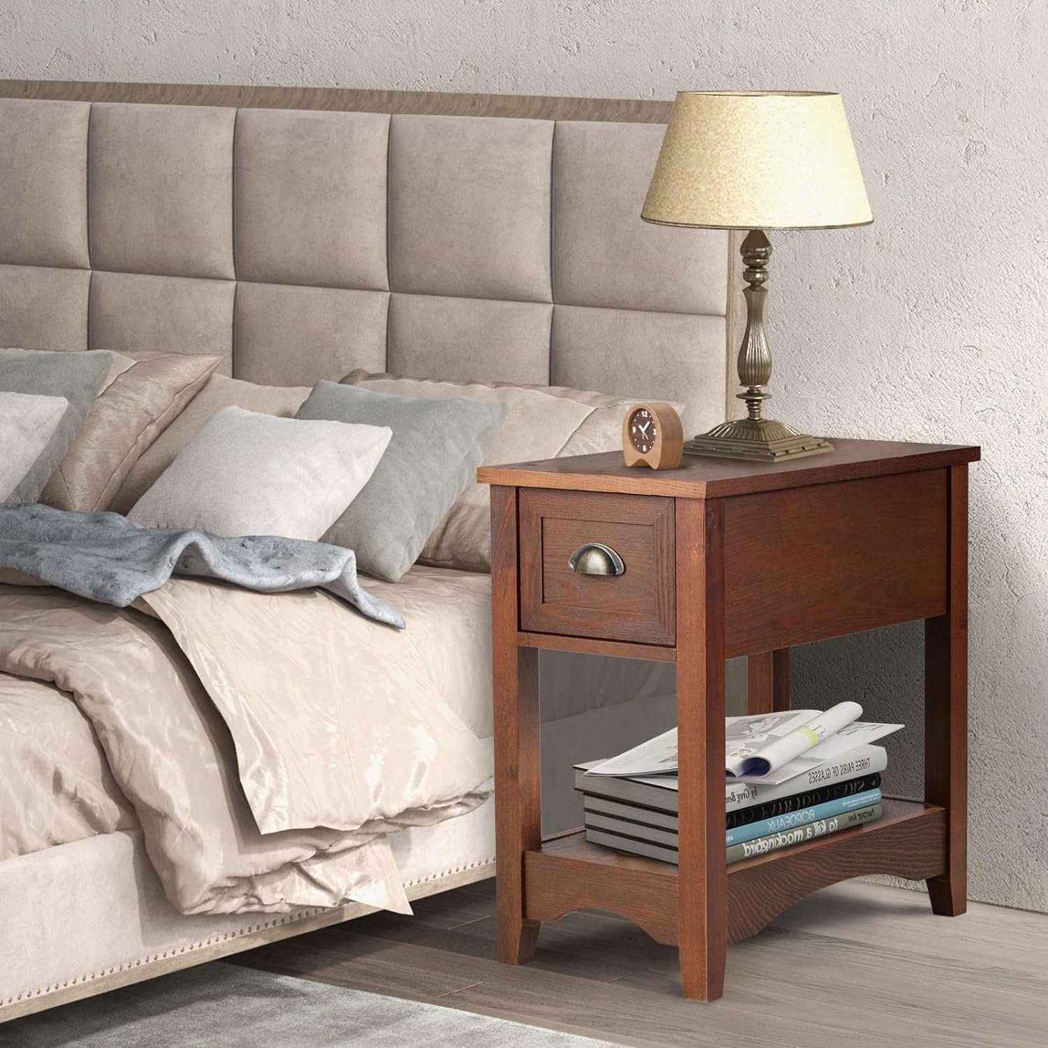 KOMFOTTEU Beistelltisch Nachttisch (2-St), mit Schublade günstig online kaufen