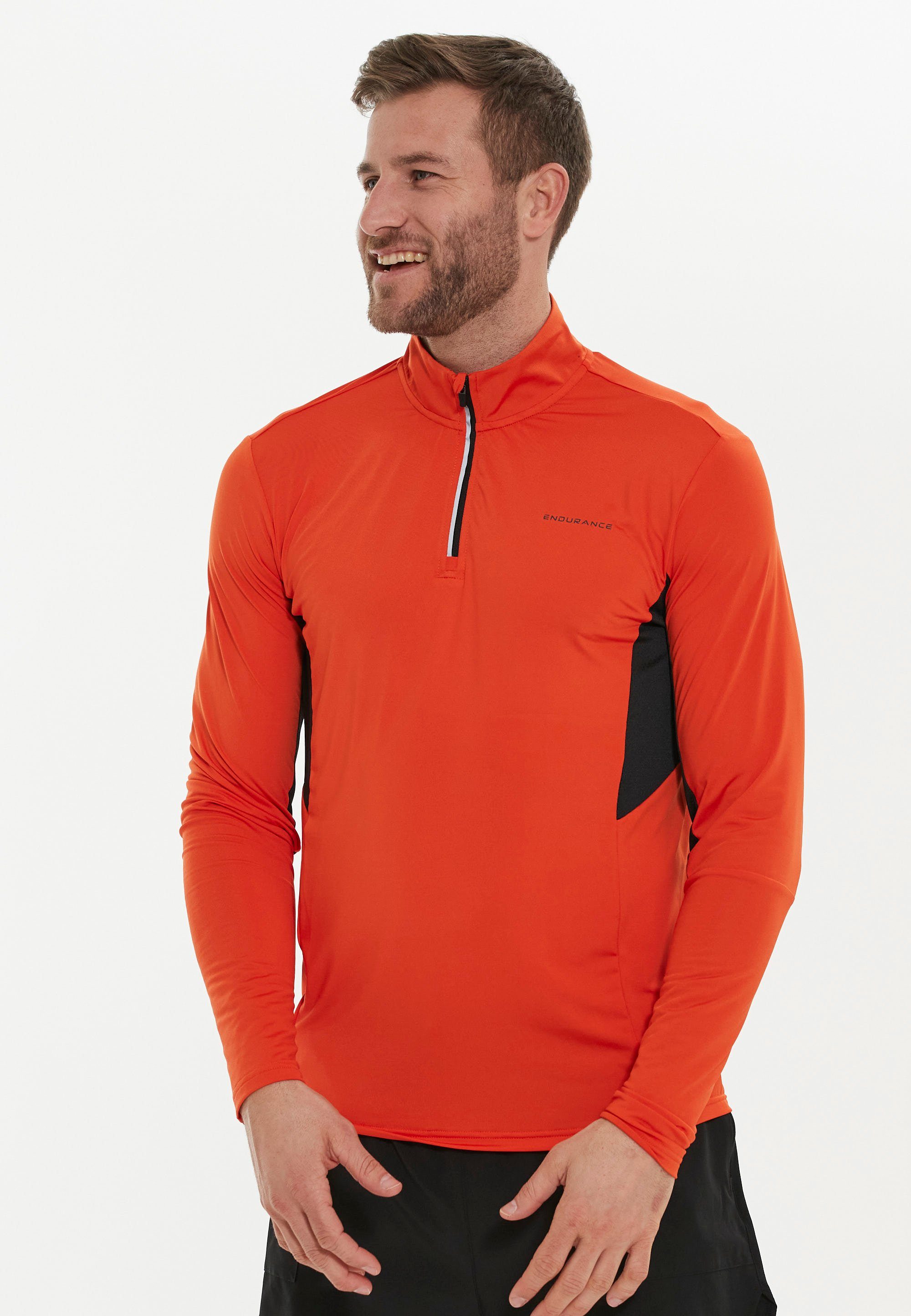 Sportausstattung (1-tlg) orange Langarmshirt mit hochwertiger ENDURANCE LANBARK