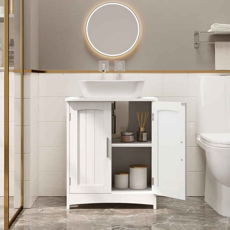EUGAD Waschbeckenunterschrank (1-St) Badschrank mit 2 Türen&verstellbare Ablage freistehend