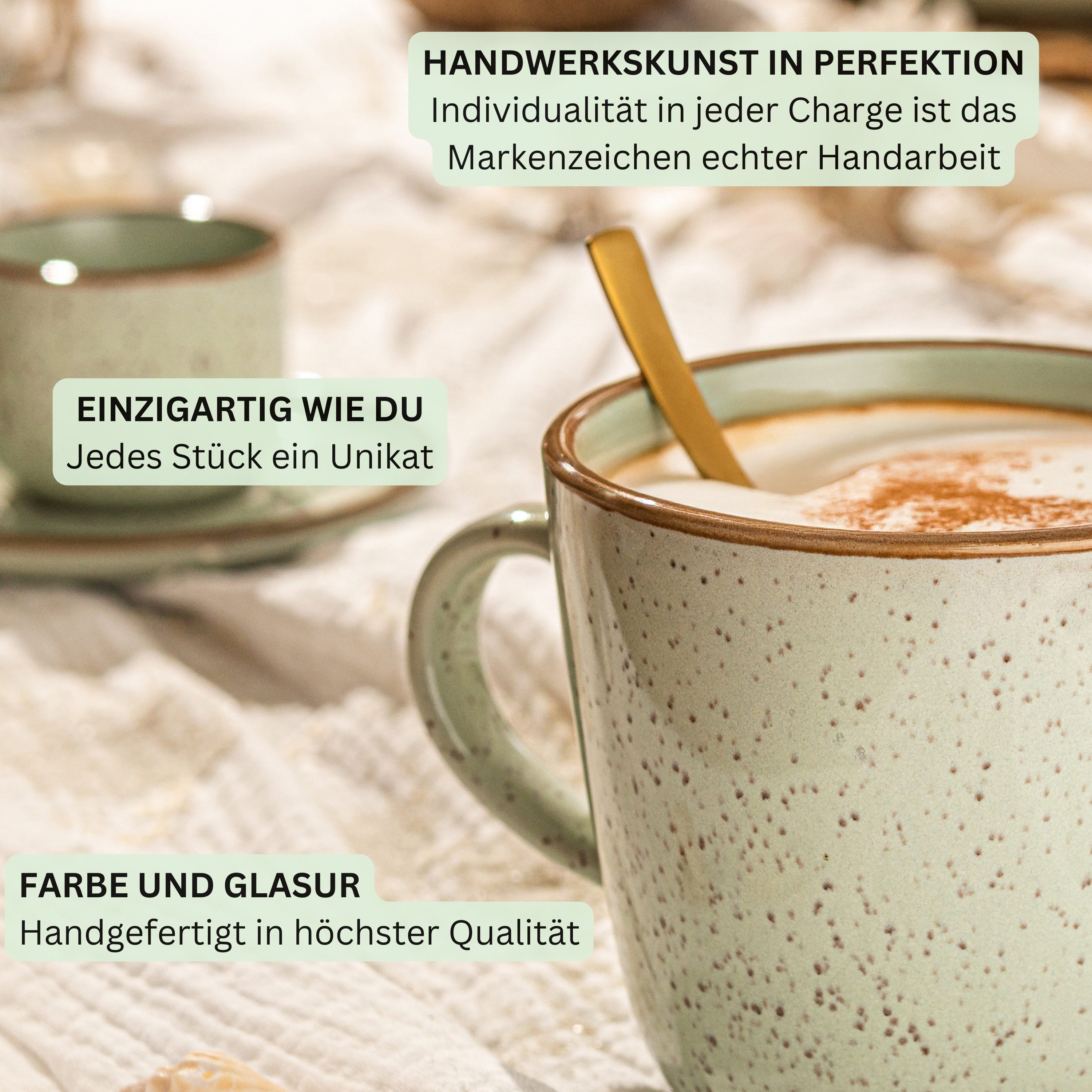 SÄNGER Tafelservice Rio Geschirrset (30-tlg), 6 Personen, Steingut, Handmade, Mintgrün, Erweiterbar, VALUE COLLECTION – Bild 5 von 5