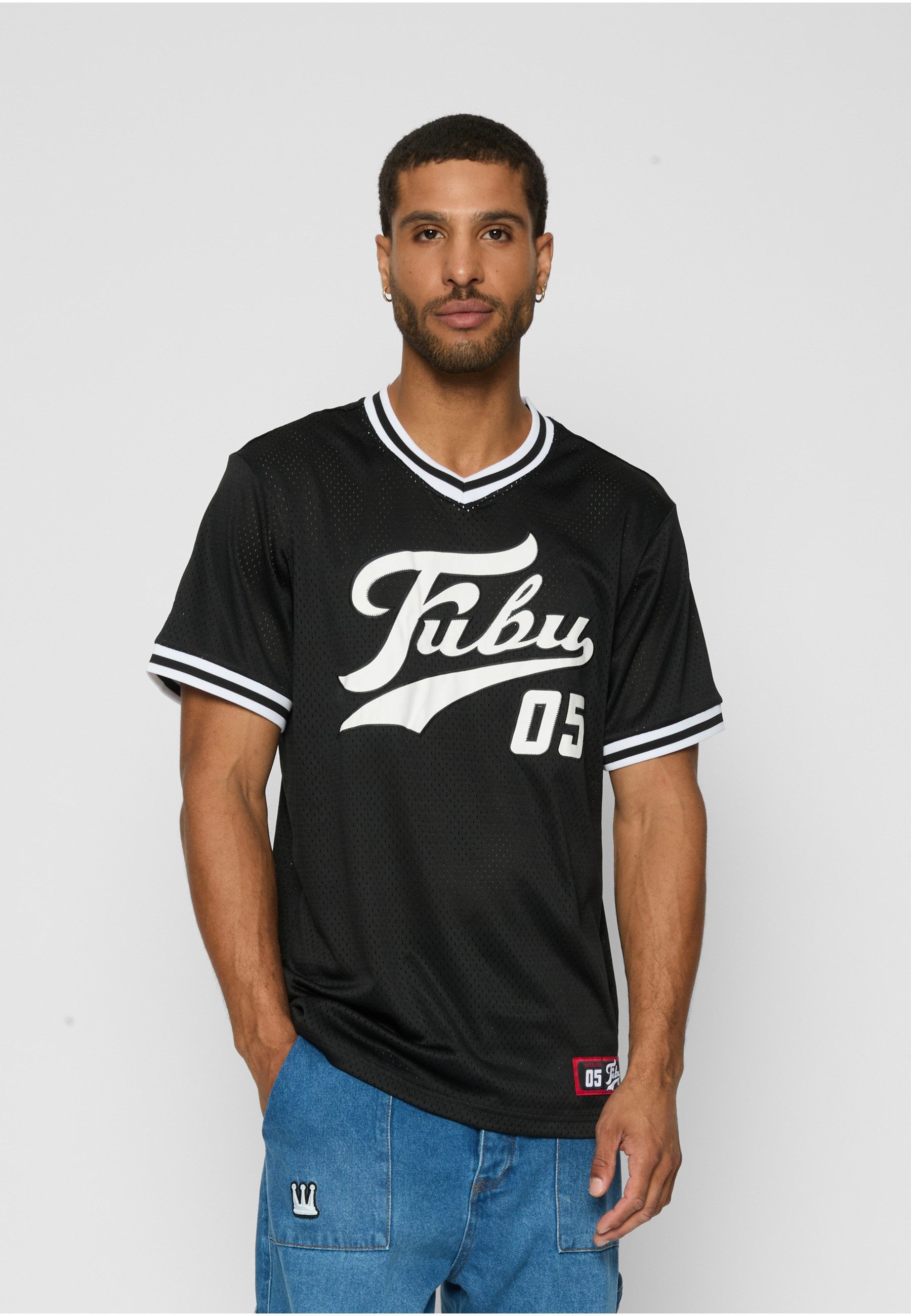 Fubu T-Shirt Fubu FBMQ12112BLK Fubu Varsity Mesh T-Shirt (1-tlg)