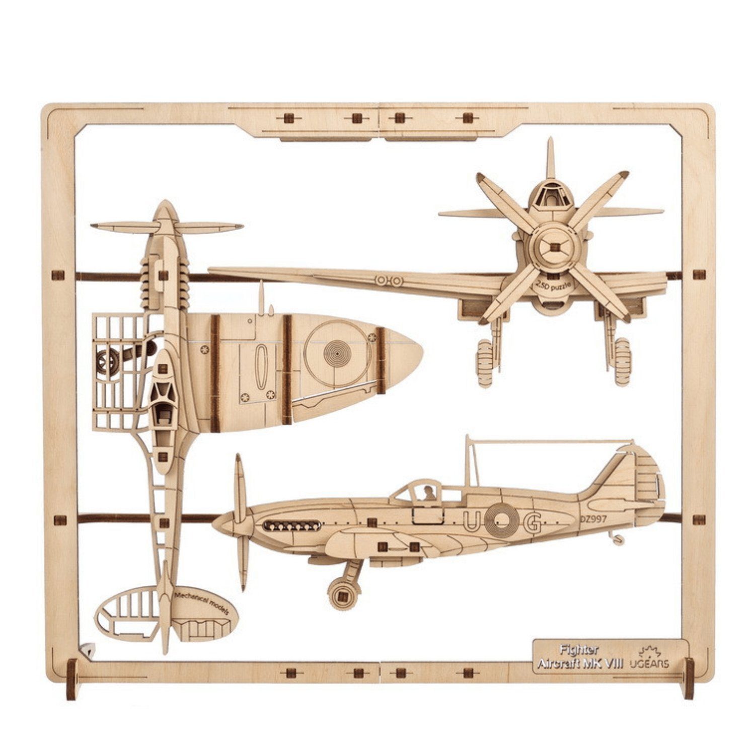 47 Puzzle, UGEARS Kampfflieger 3D Puzzleteile 3D-Puzzle Ugears 2,5D-Puzzle