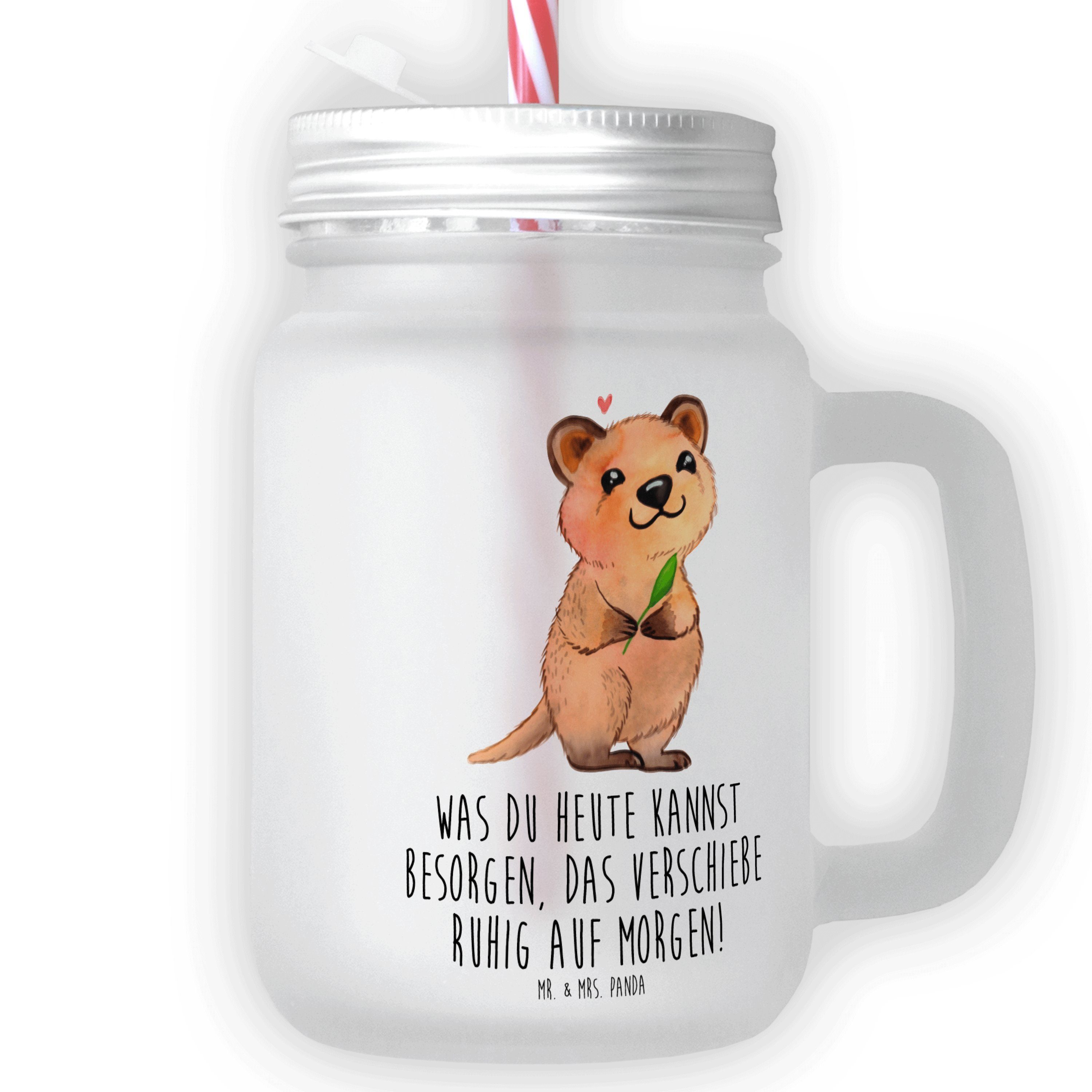 Mr. & Cocktail-Glas, Glas Mrs. Panda Tiermotive, Quokka Happy - - Transparent Geschenk, Gut, Premium Glas