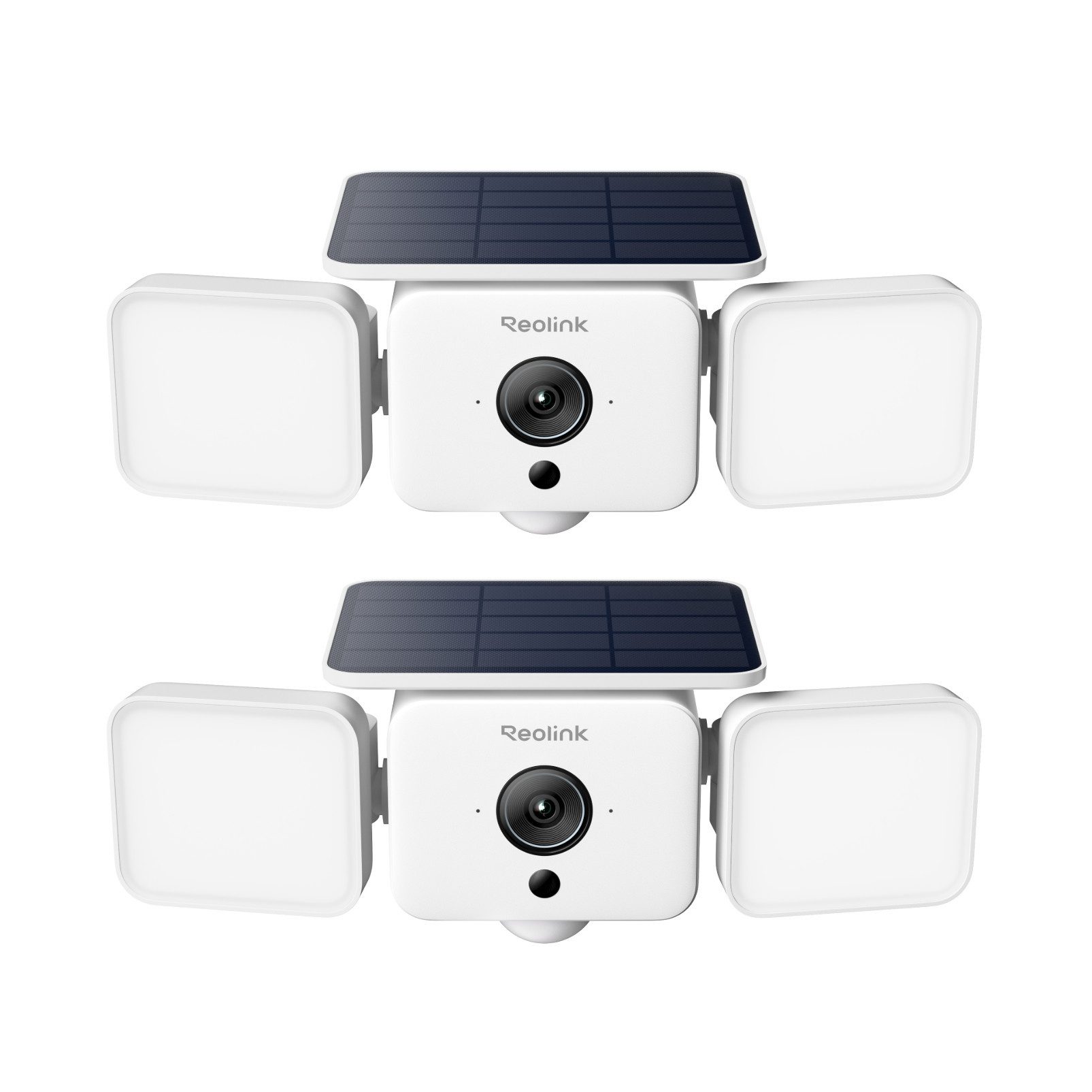 Reolink Überwachungskamera Solar Floodlight Cam - 4MP Solar-WLAN-Kamera mit Batteriebetrieb (AuBenbereich, 2-tlg., SolarEase™ Laden, Ton- & Lichtalarm, Smart-Erkennung, Zwei-Wege-Audio)