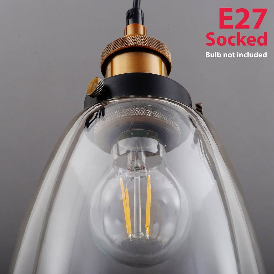 B.K.Licht Pendelleuchte Sigma, ohne Leuchtmittel, Deckenlampe Retro Pendel-Lampe  Vintage Hängeleuchte Loft Edison E27