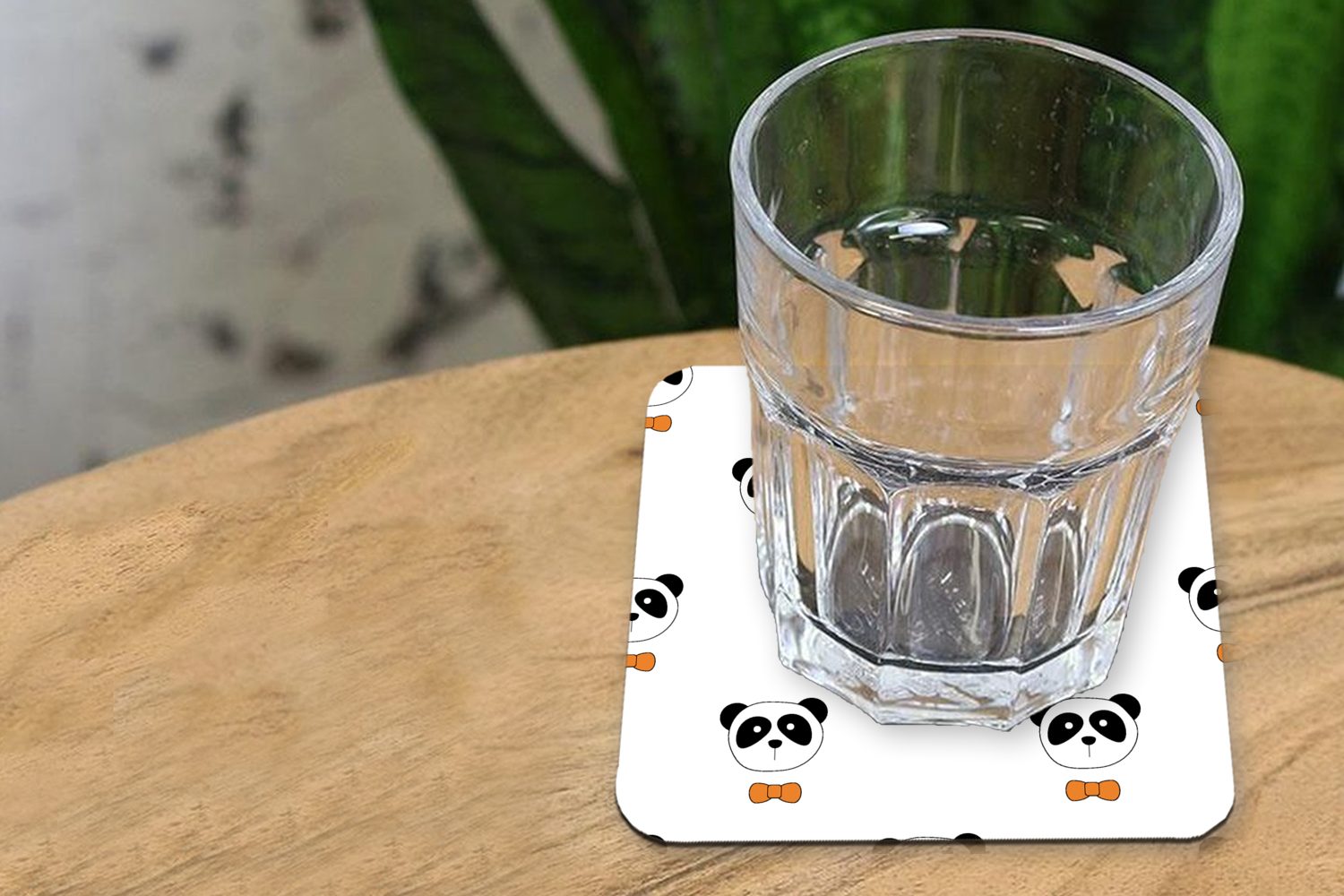 Glasuntersetzer, Muster, Glasuntersetzer Zubehör Untersetzer, - Gläser, - Schwarz - Weiß Panda für MuchoWow Tasse Korkuntersetzer, 6-tlg., Tischuntersetzer,