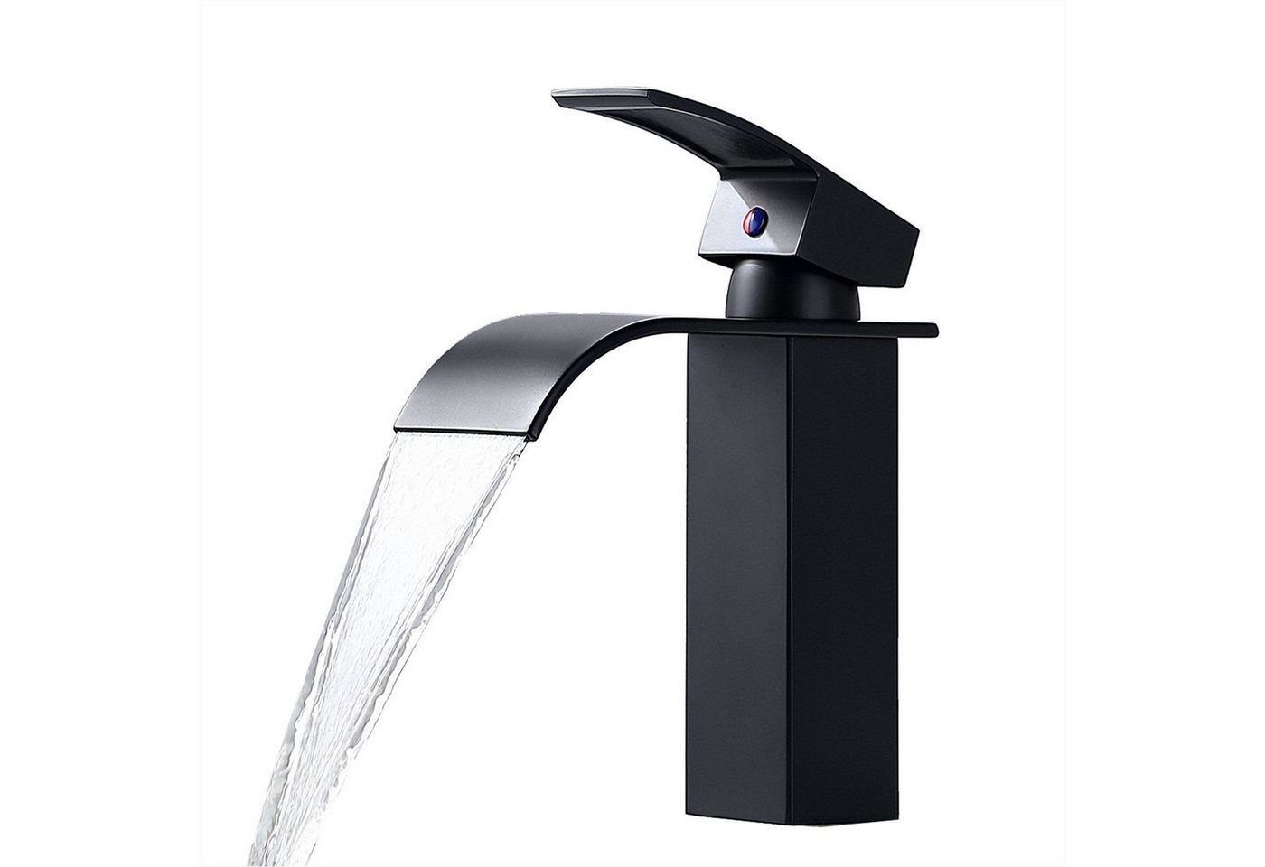 Thumbnail - Auralum Max Waschtischarmatur Schwarz Wasserfall Wasserhahn Bad Waschbecken Armatur Badarmatur Mischbatterie, Gesamthöhe...