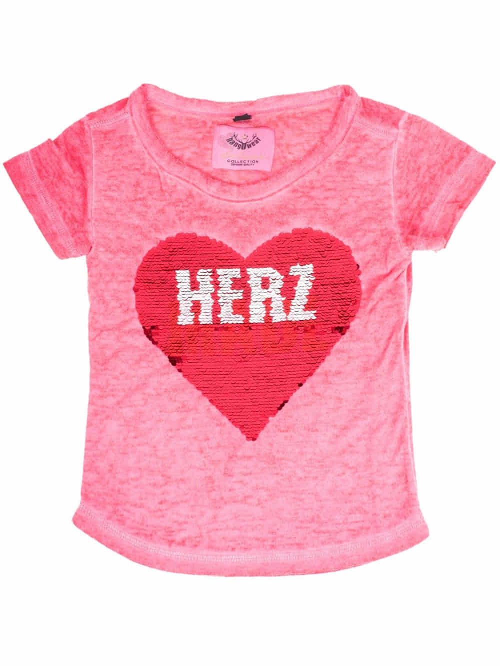 MarJo Trachtenshirt Kinder Trachtenshirt Belinda rot